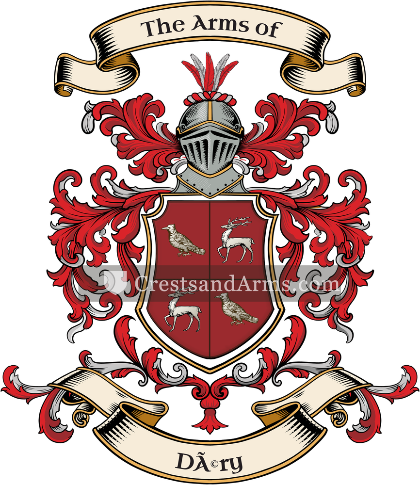 The Déry coat of arms, drawn from the recorded blazon