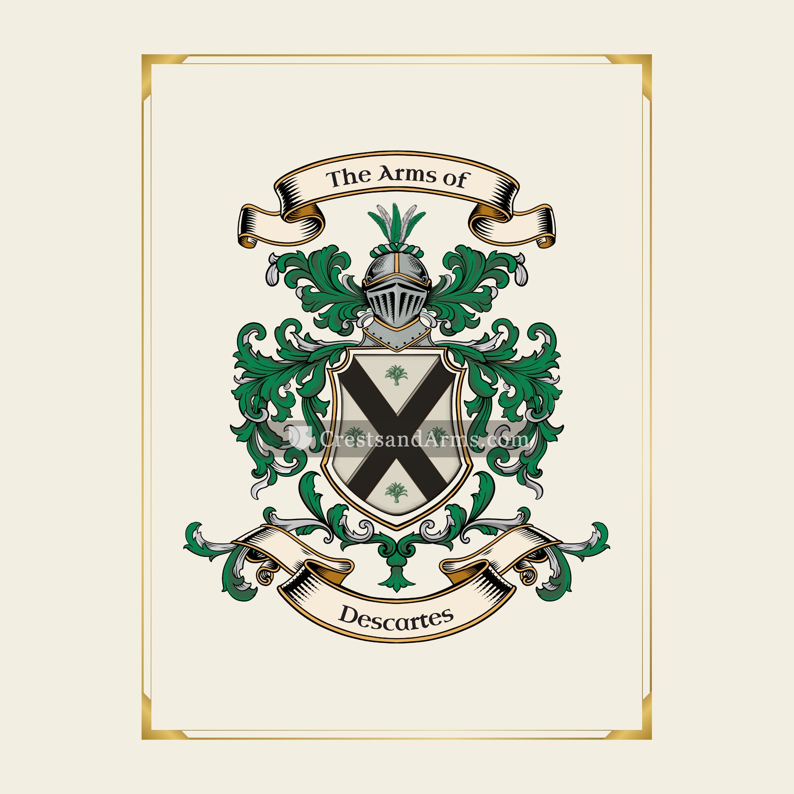 With gold border