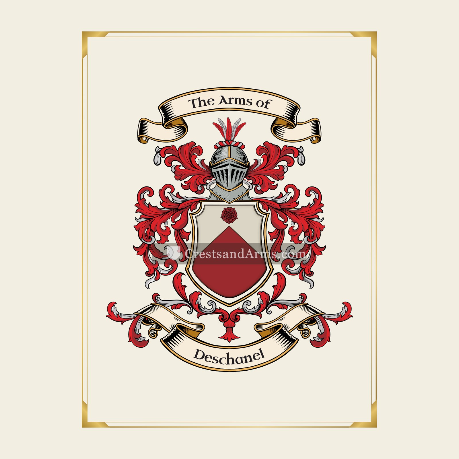 With gold border