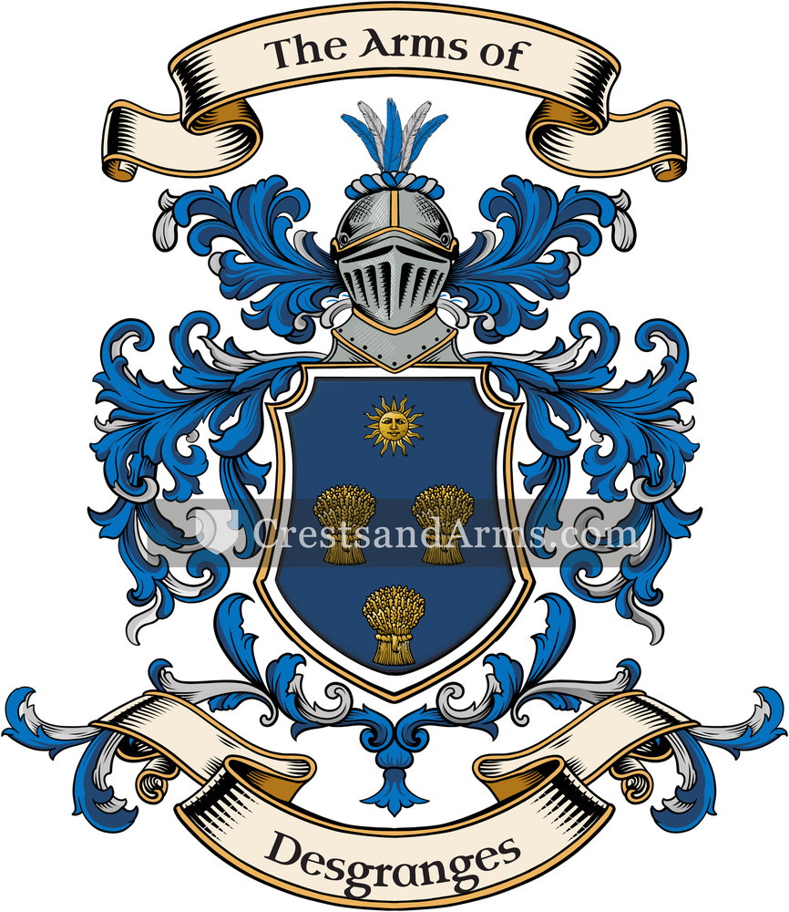 The Desgranges coat of arms, drawn from the recorded blazon