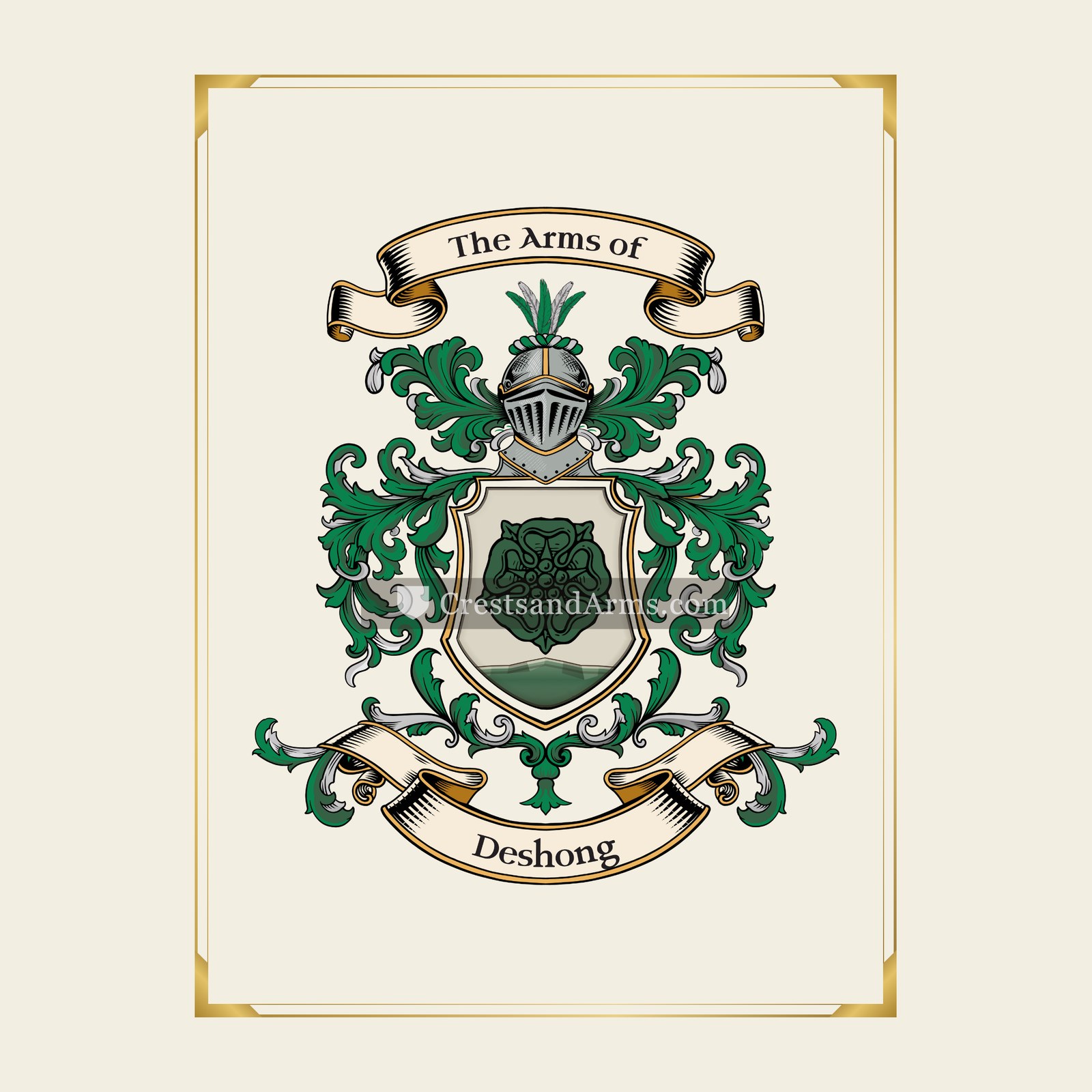 With gold border