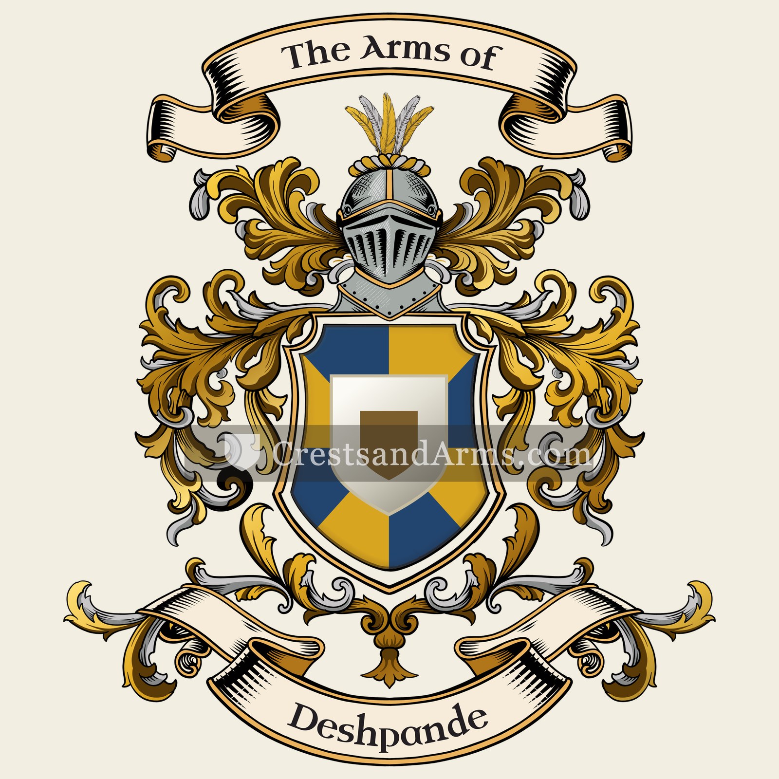 The Deshpande coat of arms, drawn from the recorded blazon