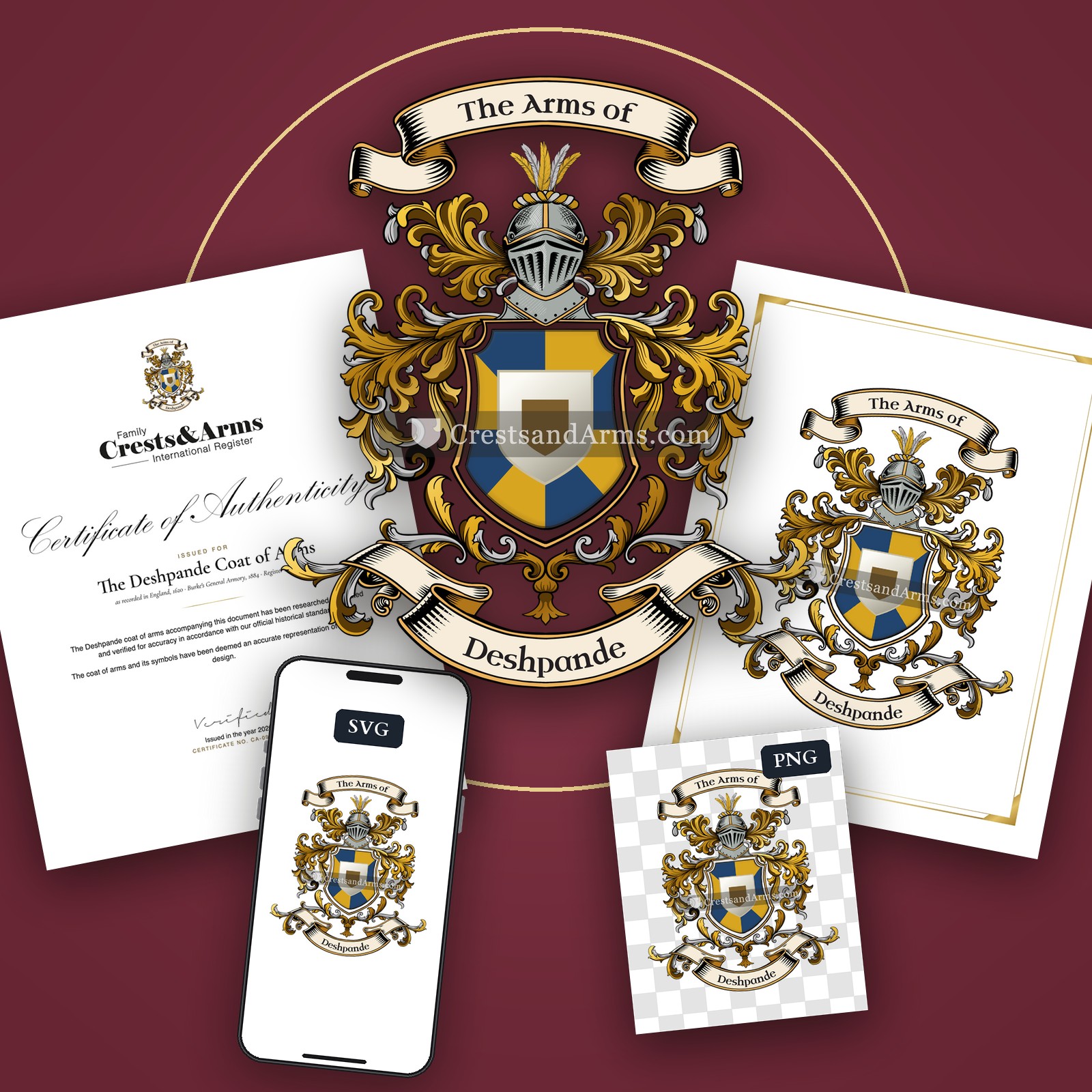 The Deshpande arms on the coat of arms — digital pack