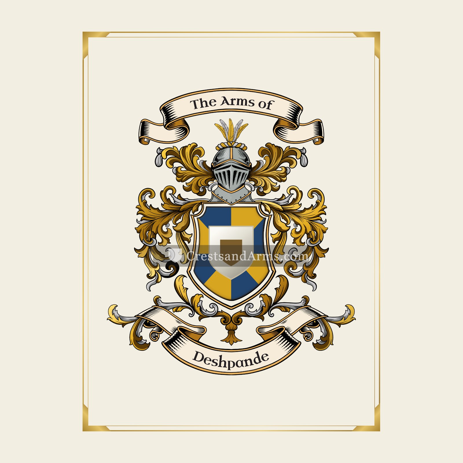 With gold border