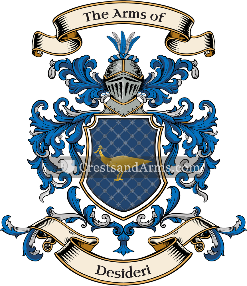 The Desideri coat of arms, drawn from the recorded blazon