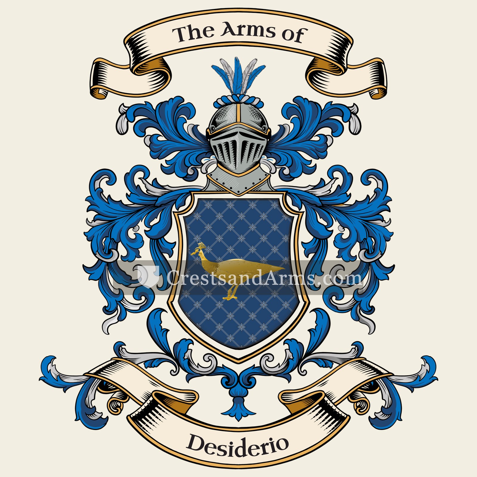 The Desiderio coat of arms, drawn from the recorded blazon