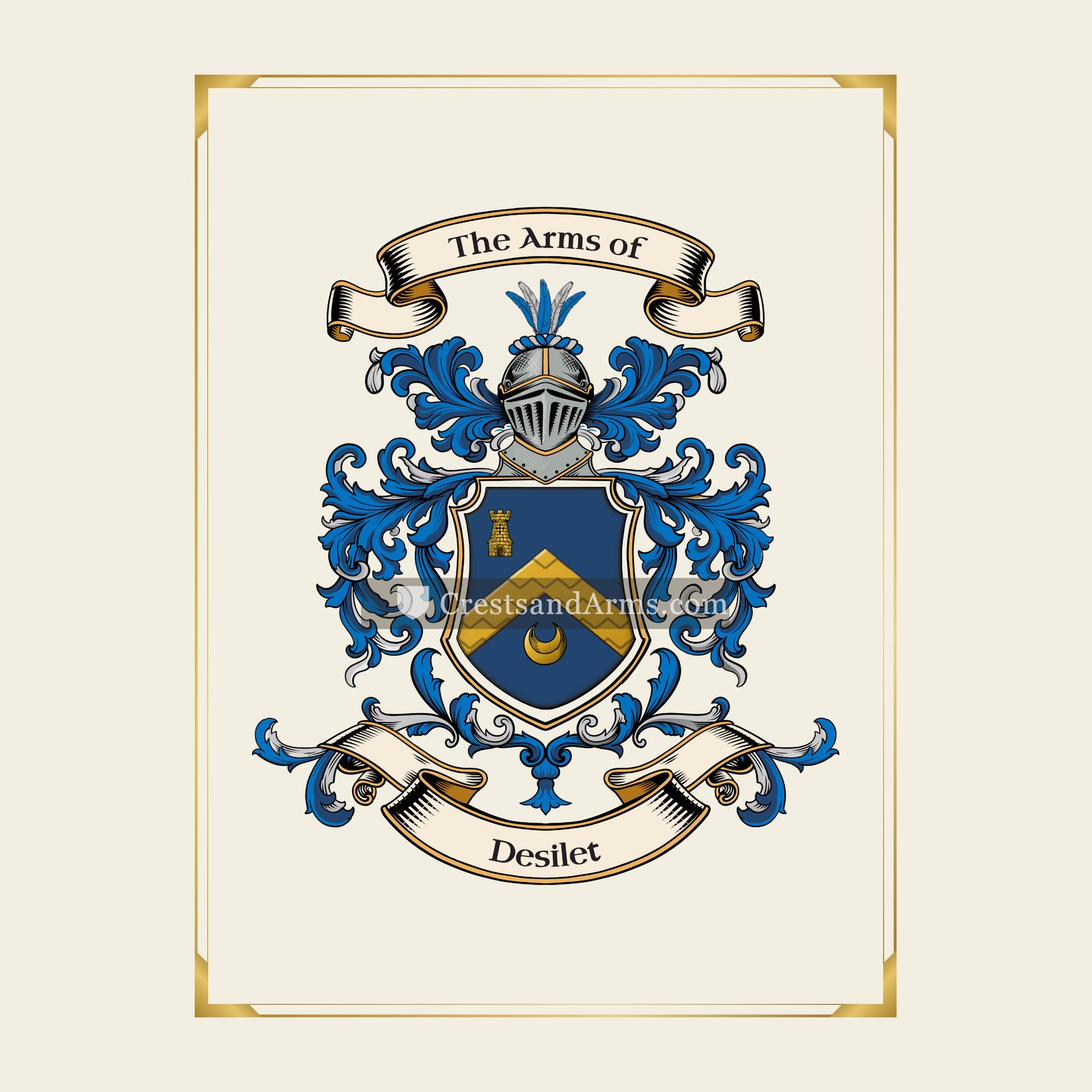 With gold border