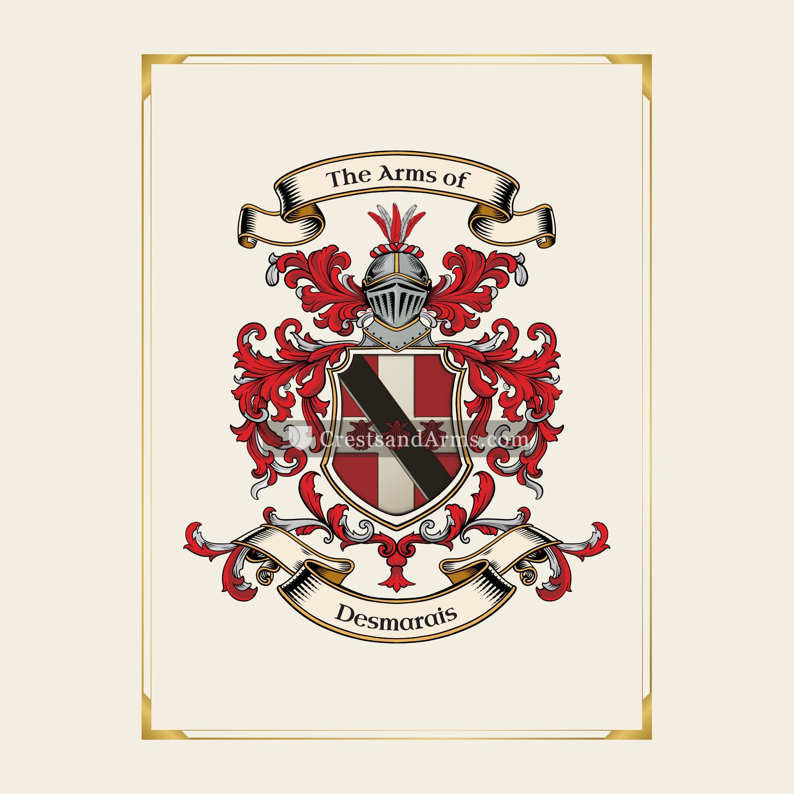 With gold border