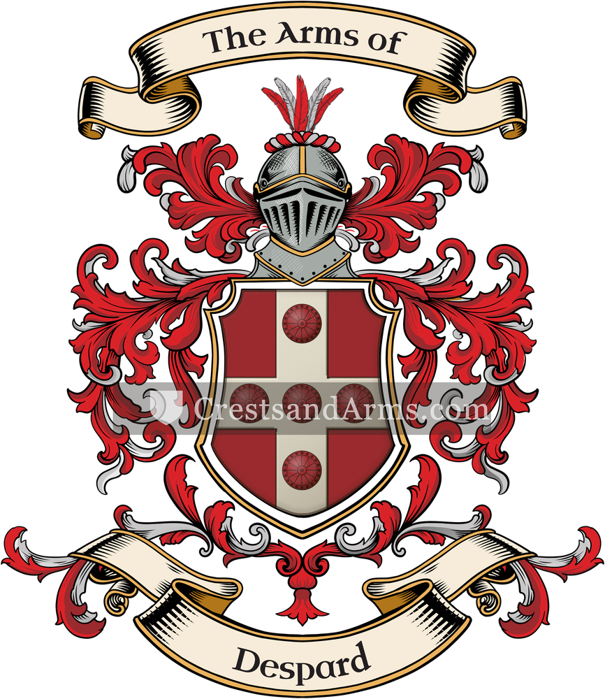 The Despard coat of arms, drawn from the recorded blazon