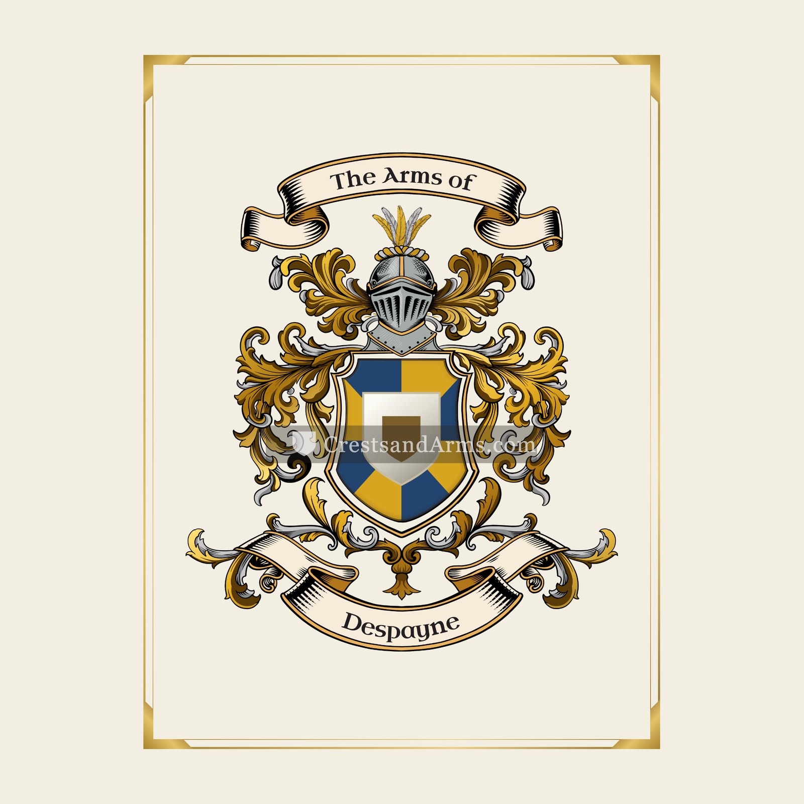 With gold border