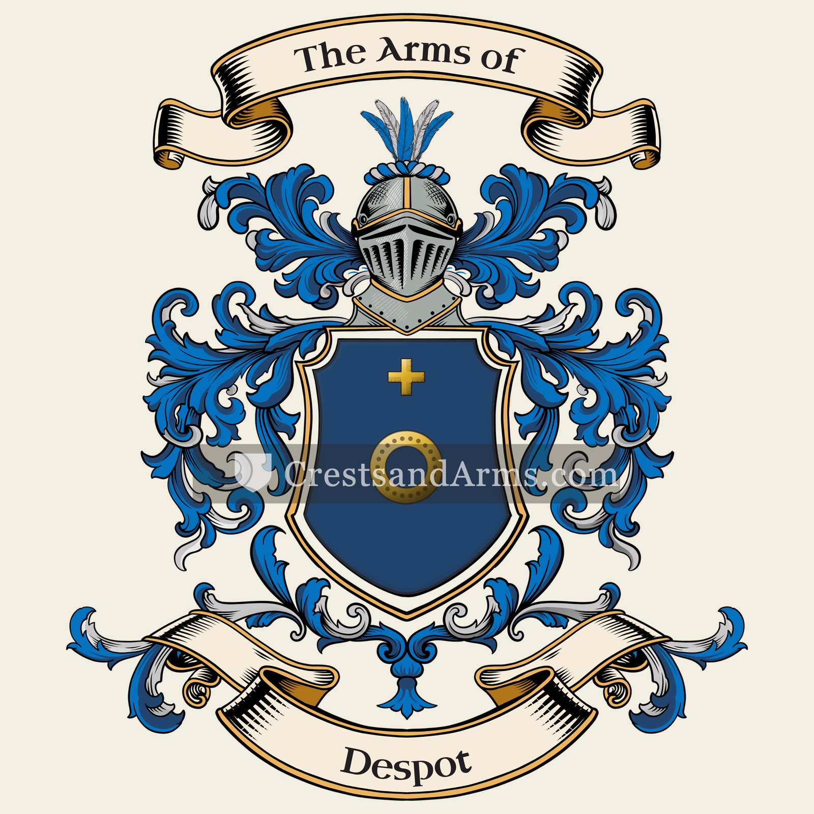 The Despot coat of arms, drawn from the recorded blazon