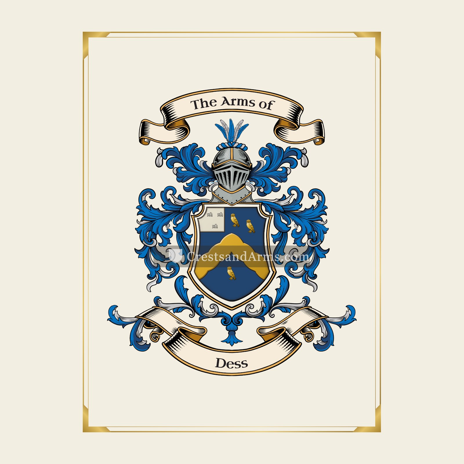 With gold border