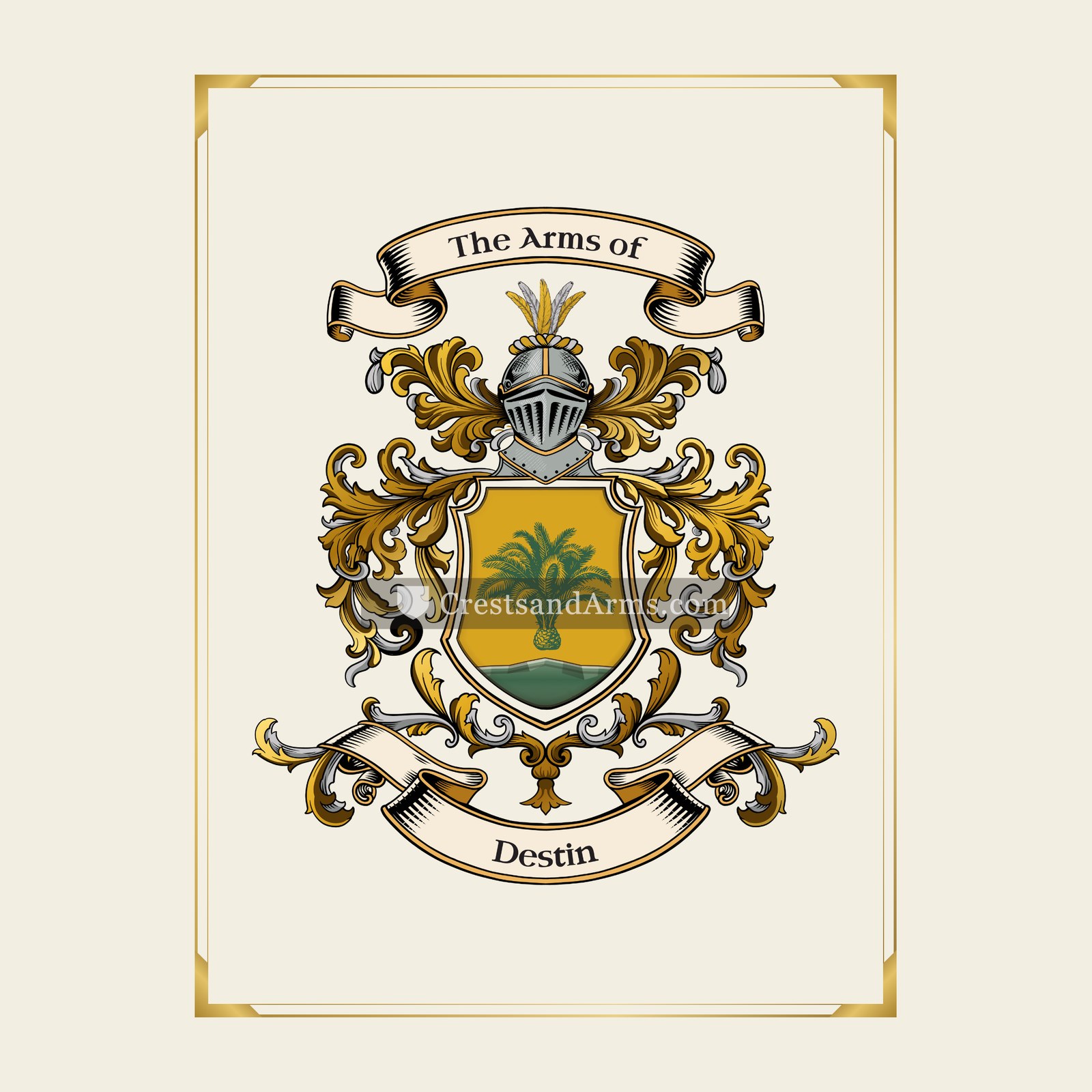 With gold border