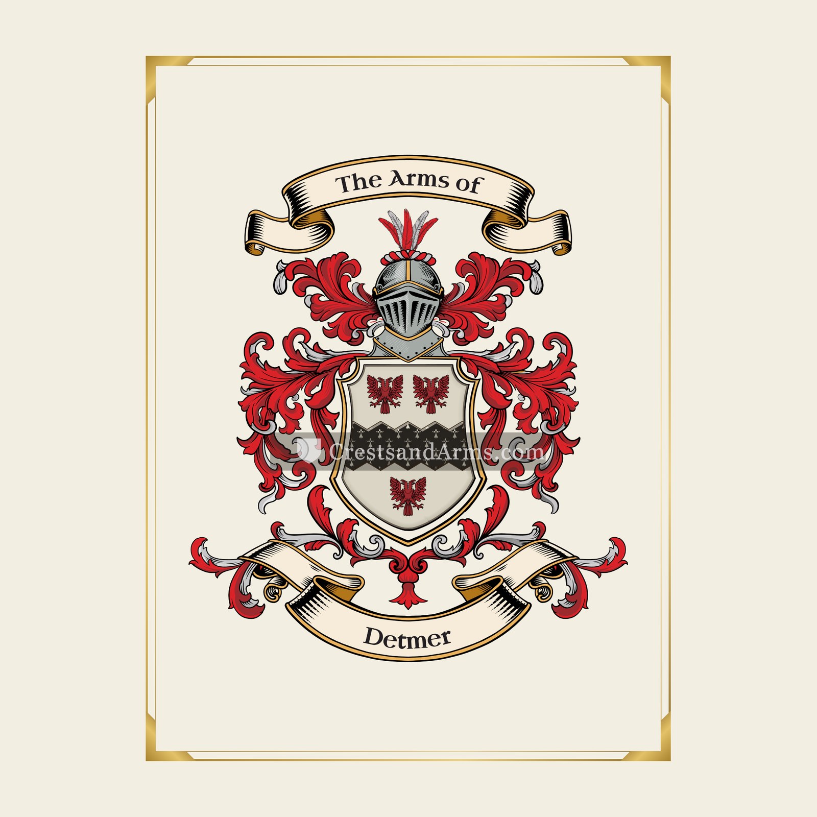 With gold border
