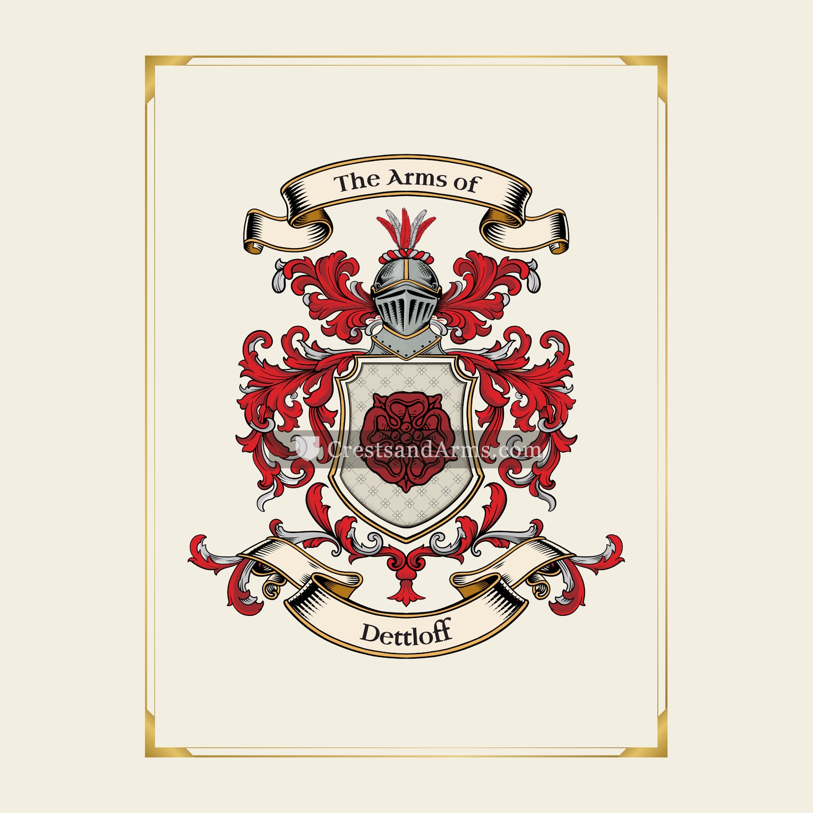 With gold border