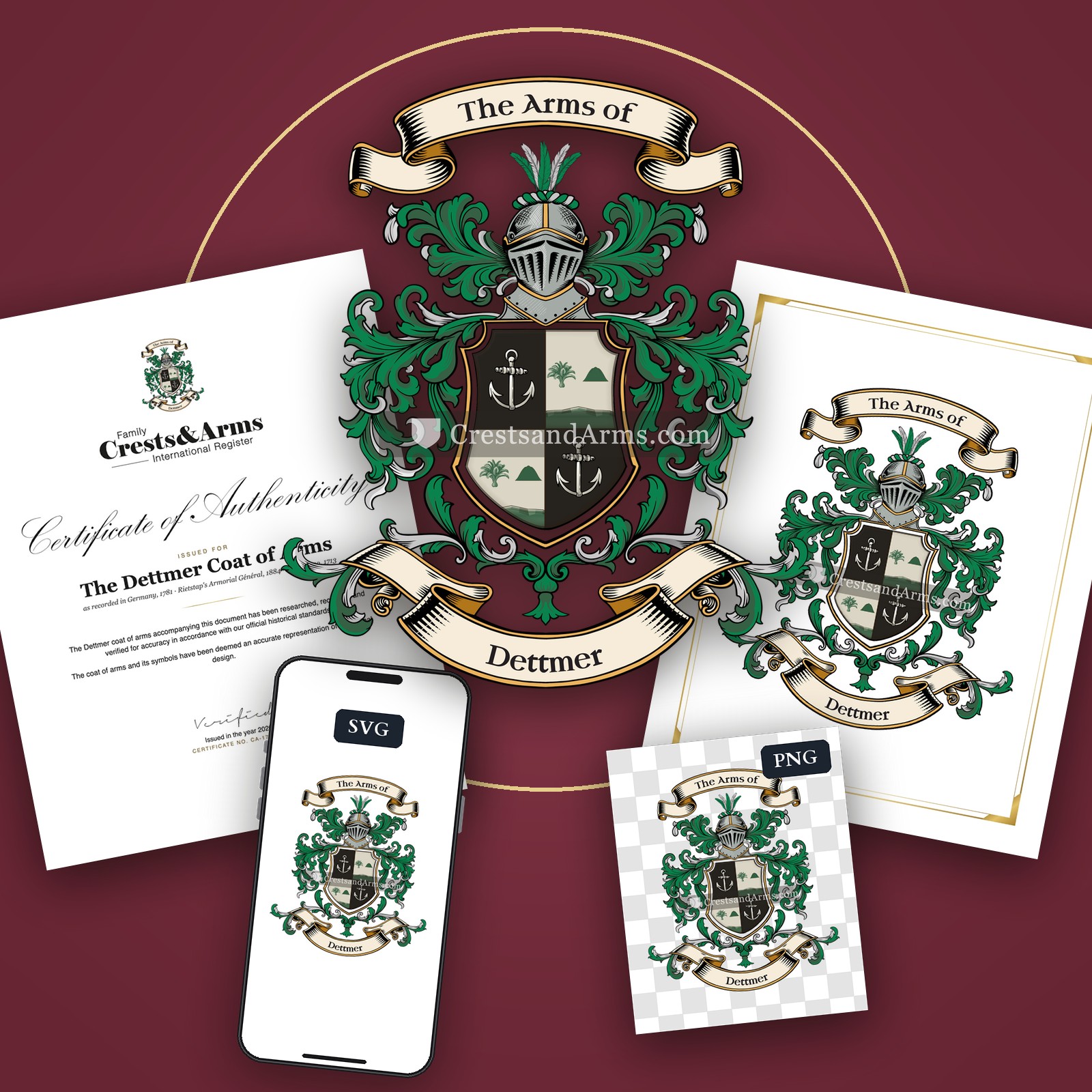The Dettmer arms on the coat of arms — digital pack