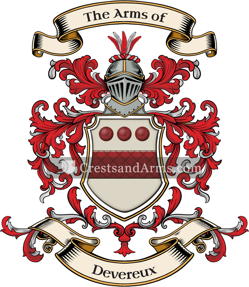The Devereux coat of arms, drawn from the recorded blazon