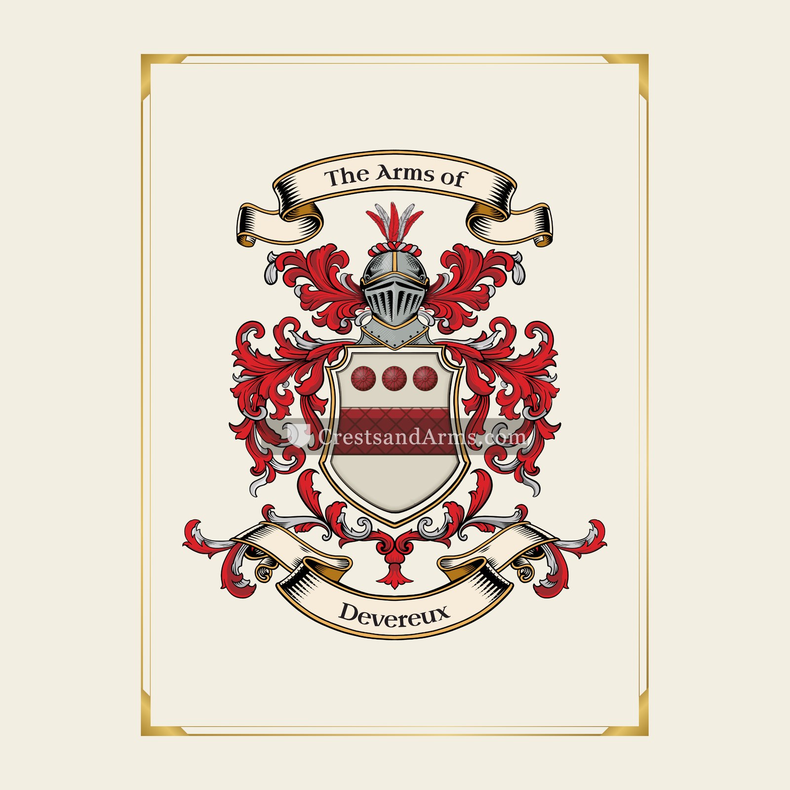 With gold border