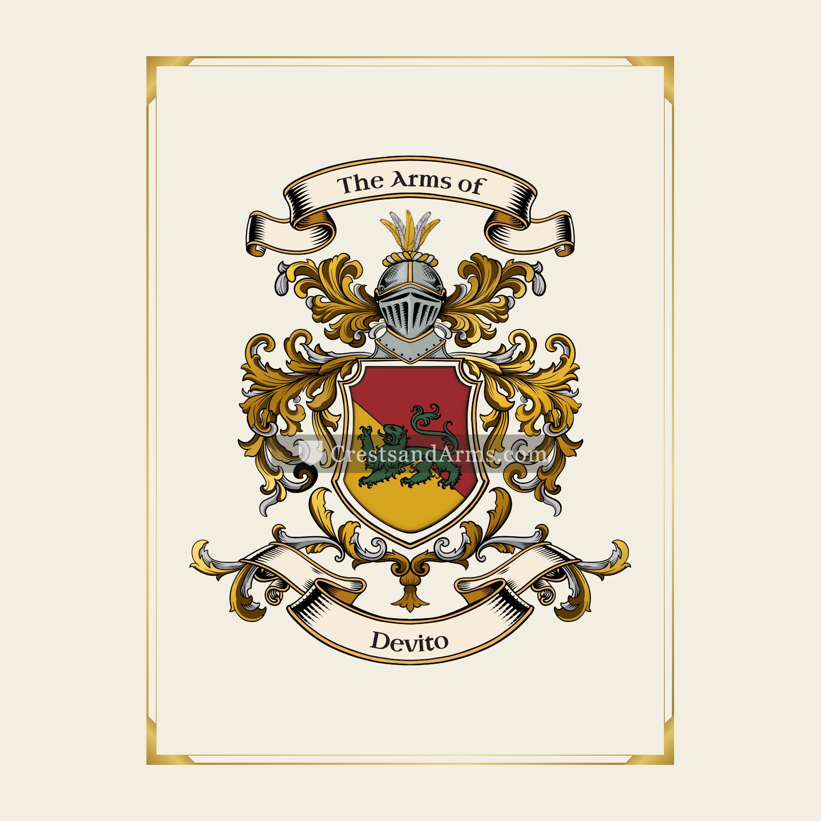 With gold border