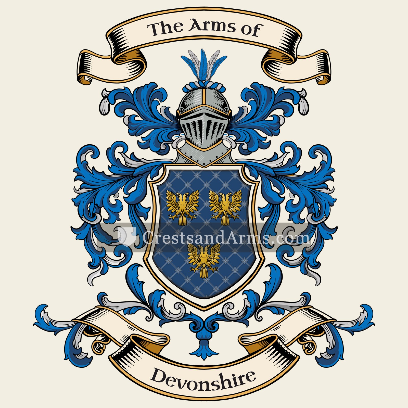 The Devonshire coat of arms, drawn from the recorded blazon