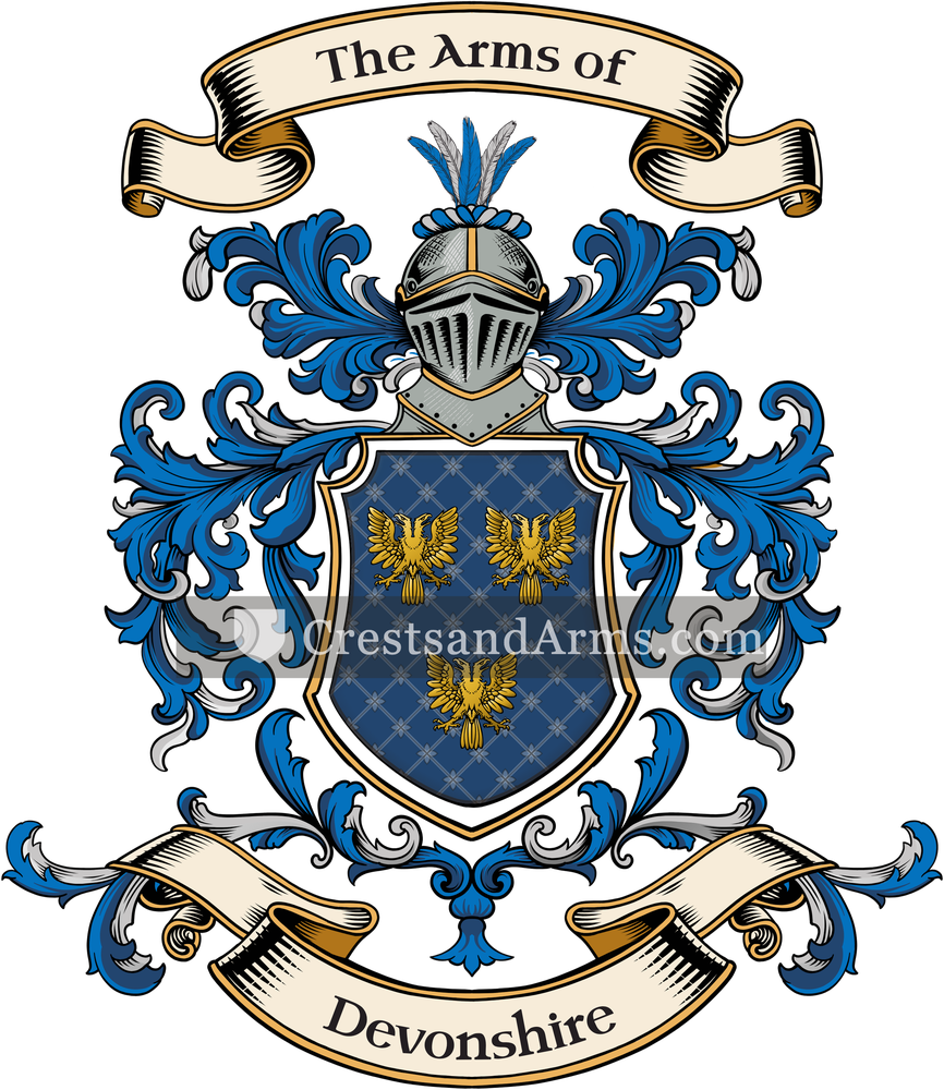 The Devonshire coat of arms, drawn from the recorded blazon