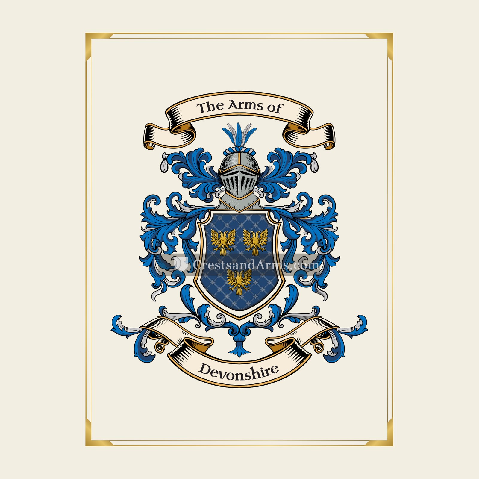 With gold border