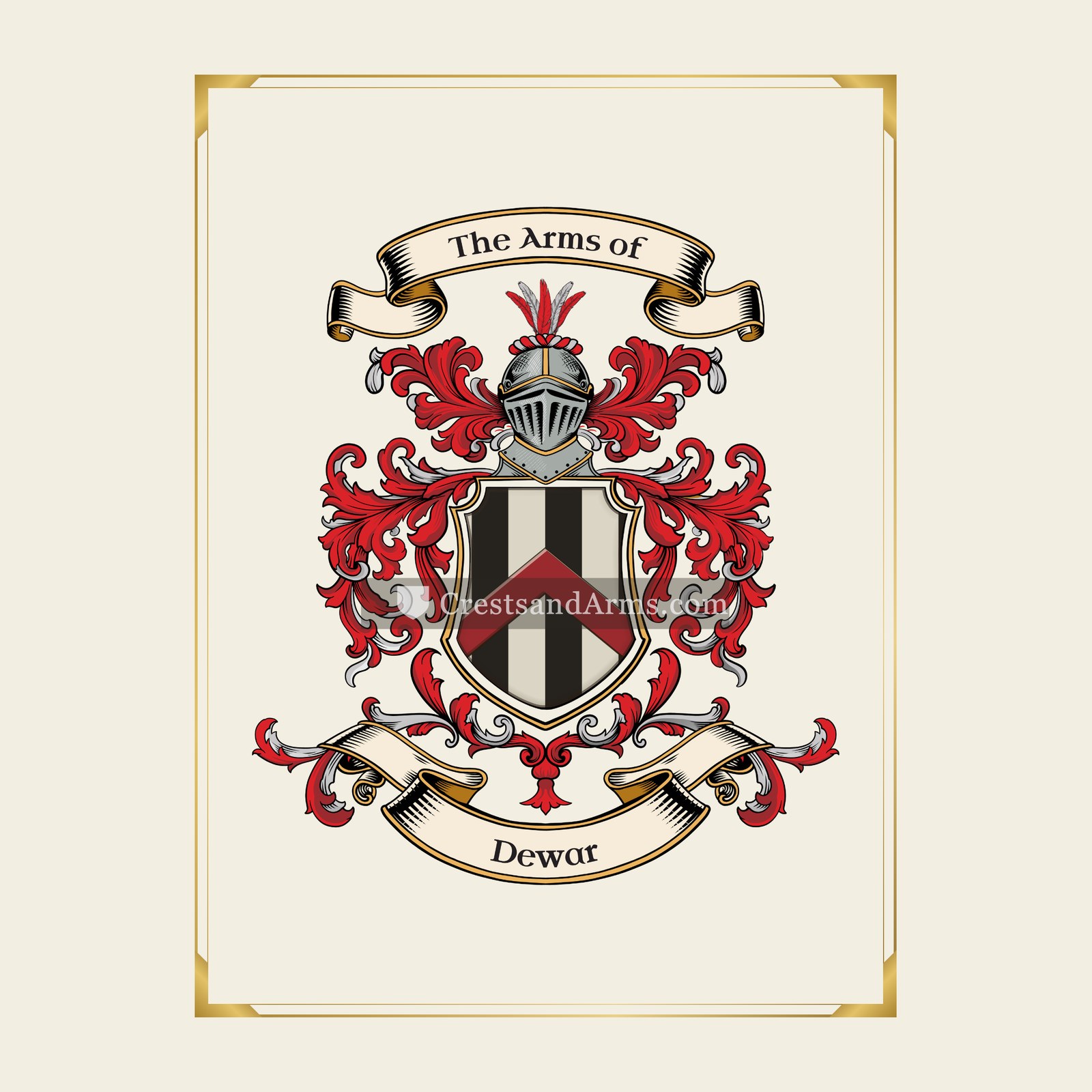 With gold border