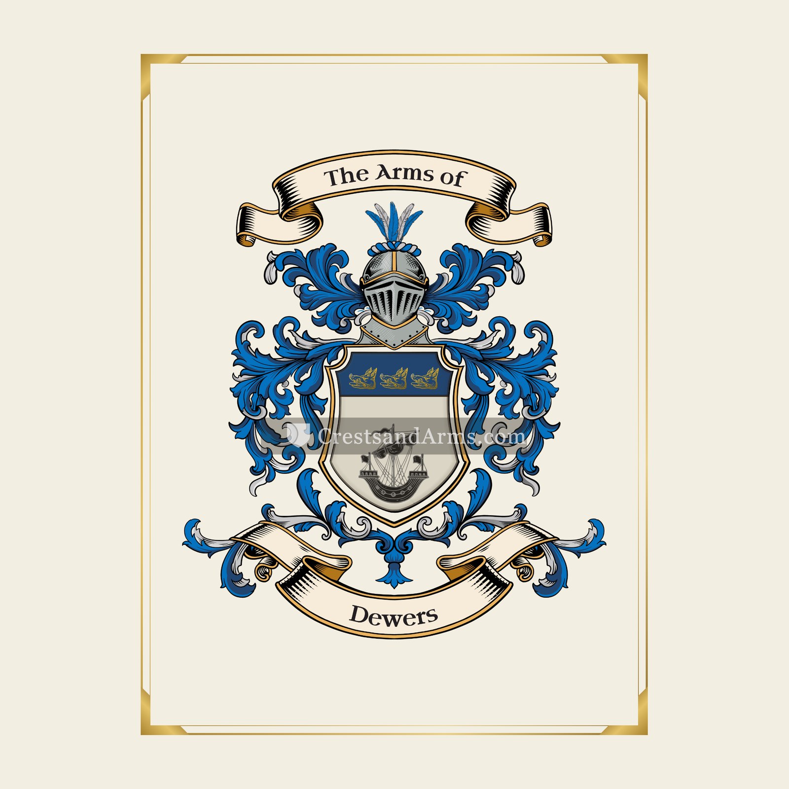 With gold border