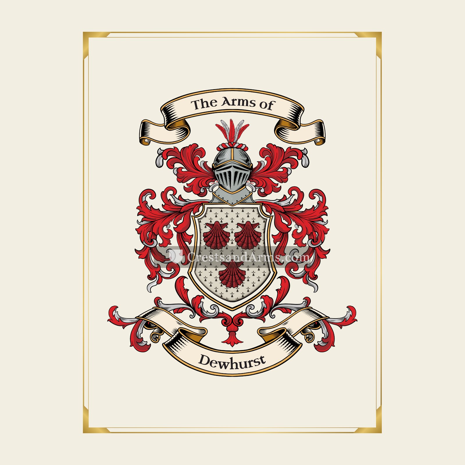 With gold border