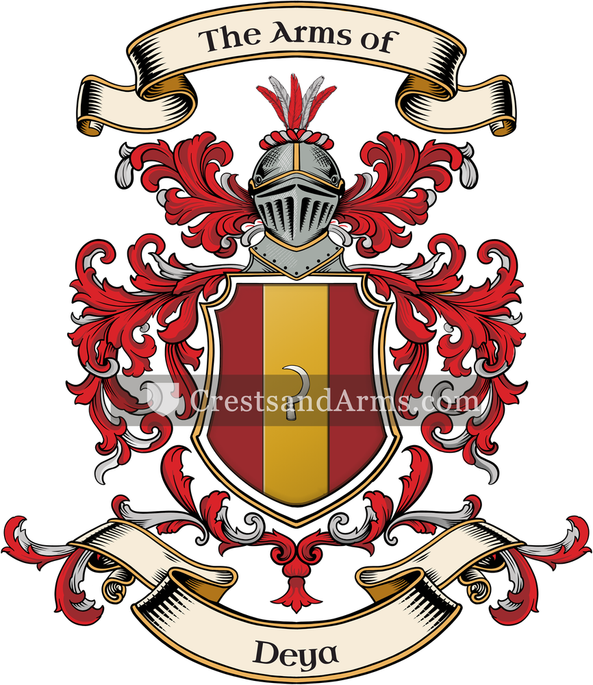 The Deya coat of arms, drawn from the recorded blazon