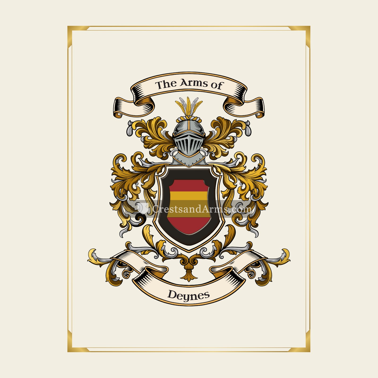 With gold border