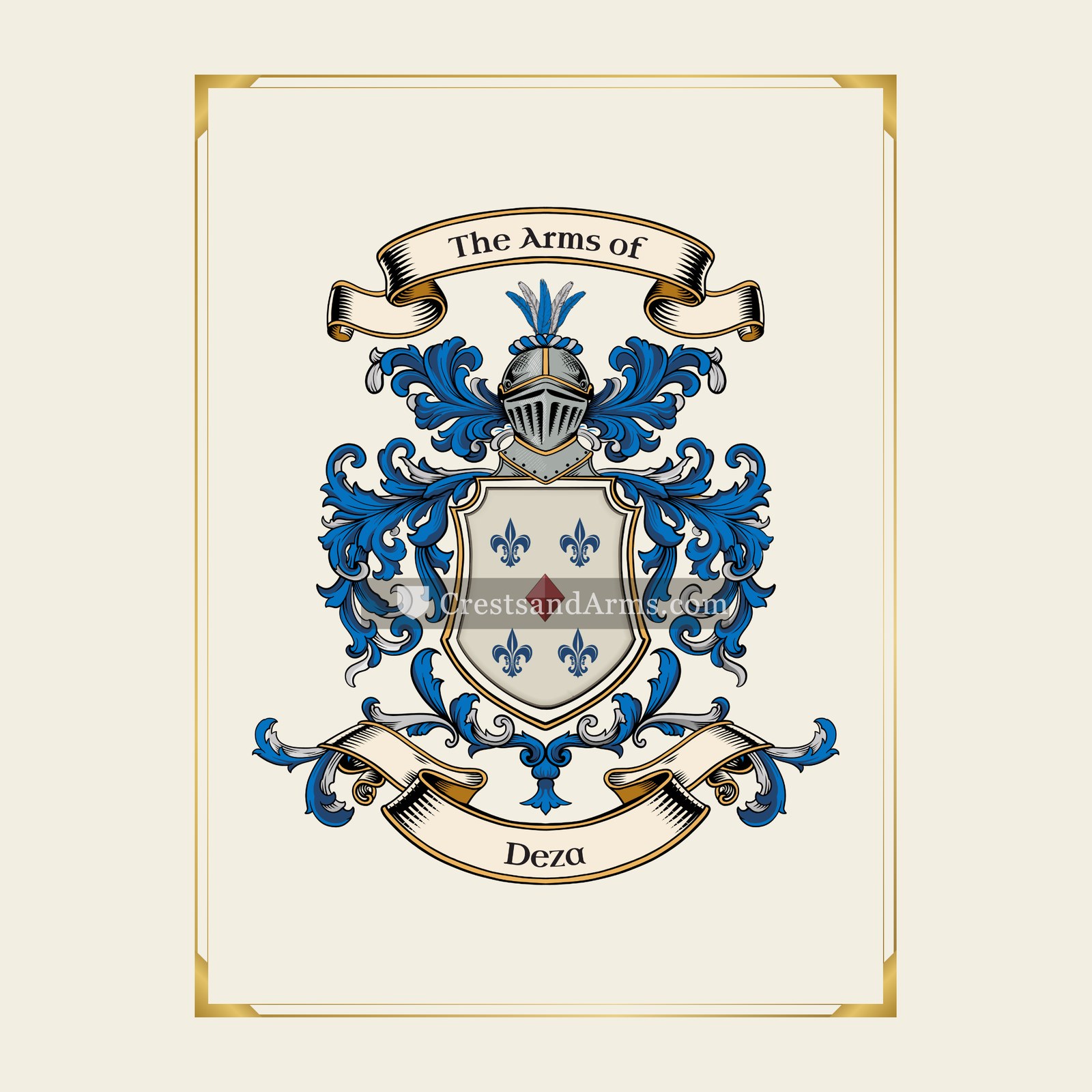 With gold border