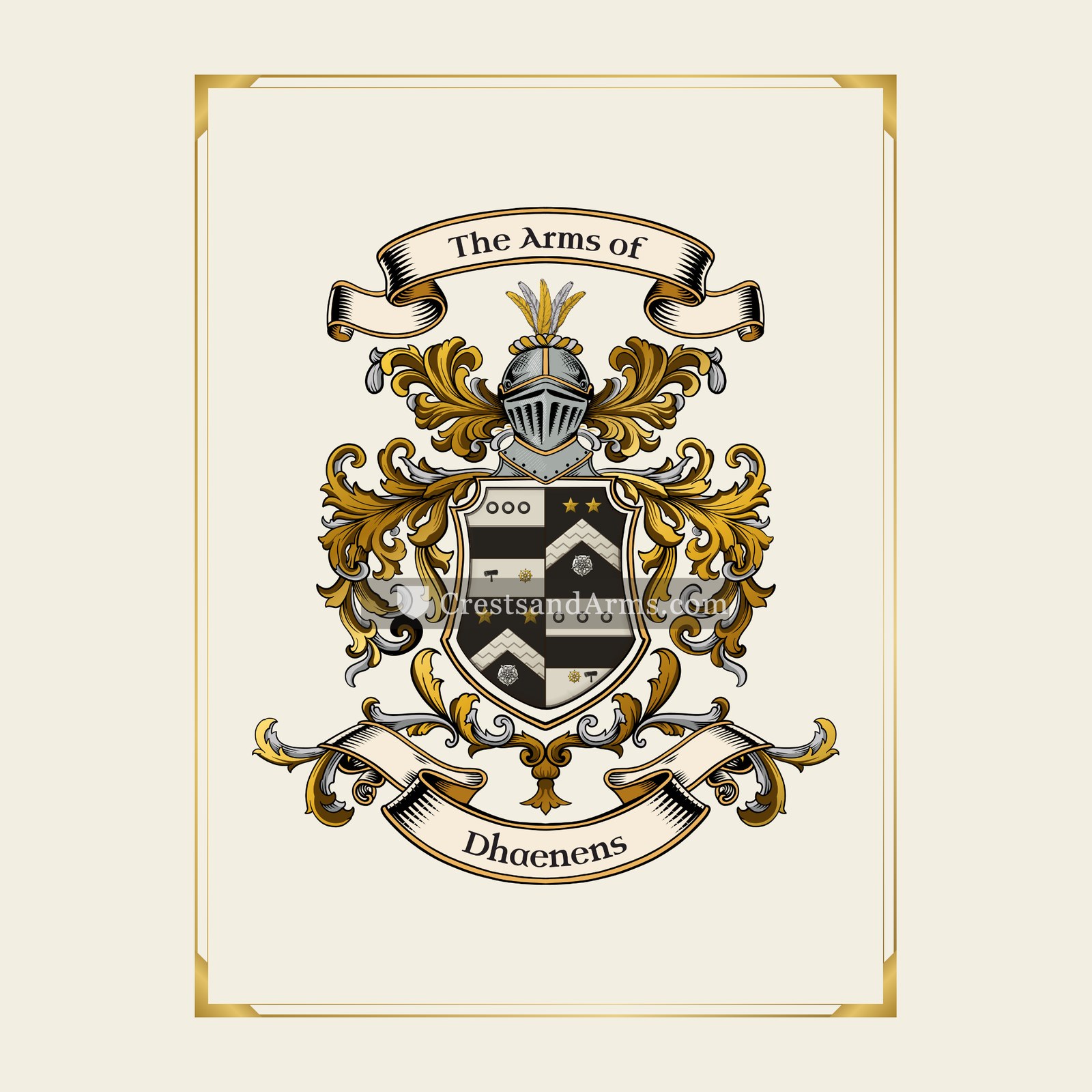 With gold border