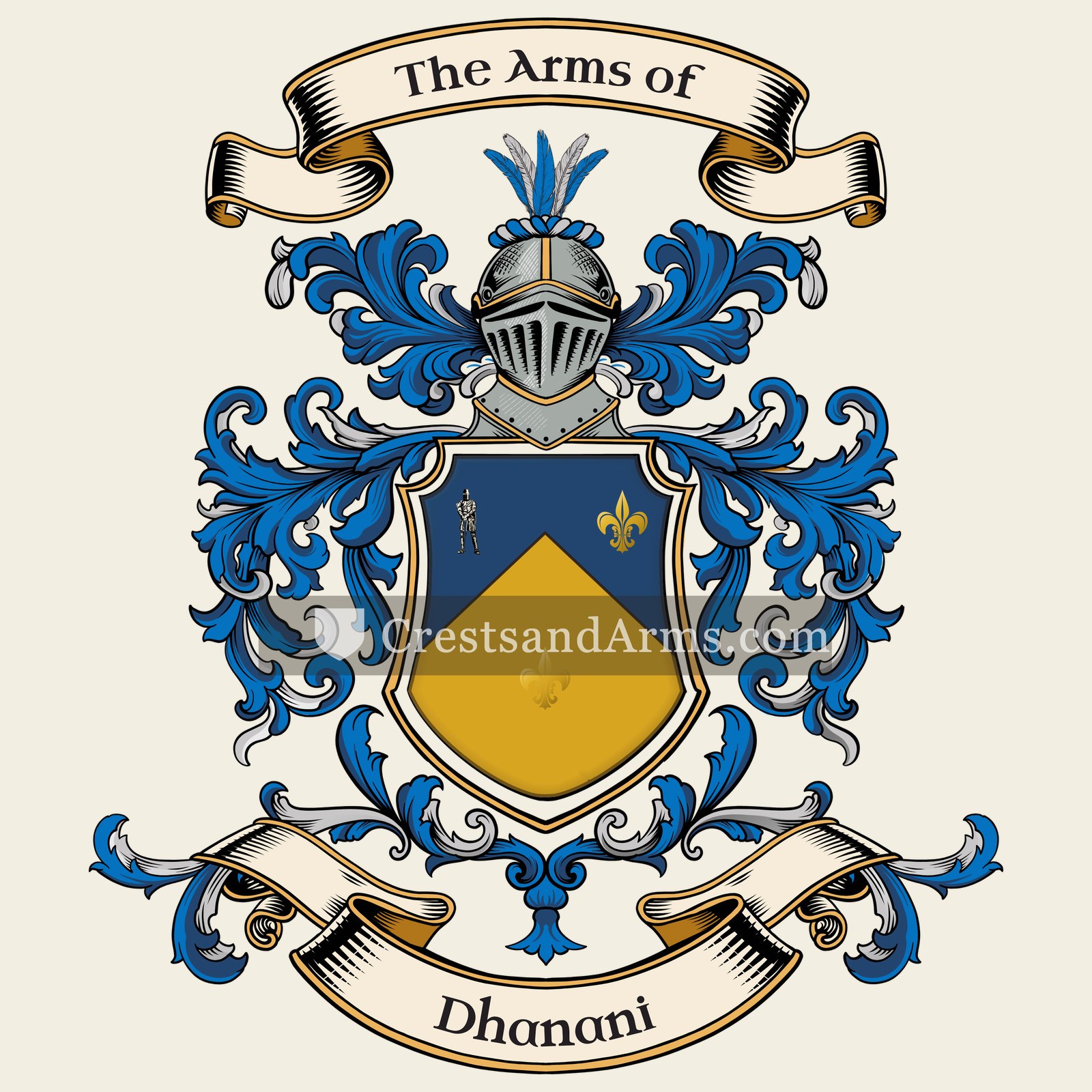 The Dhanani coat of arms, drawn from the recorded blazon