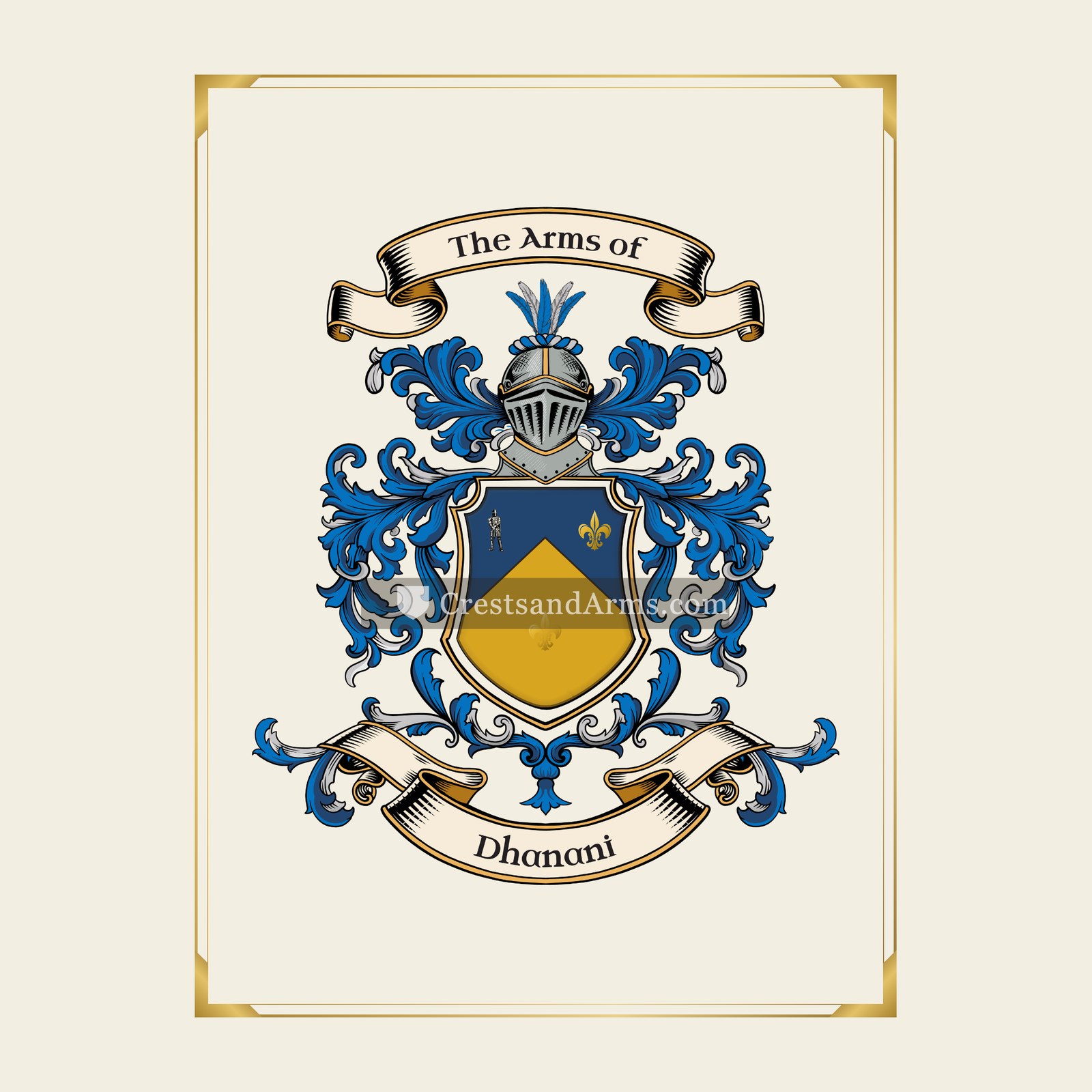 With gold border