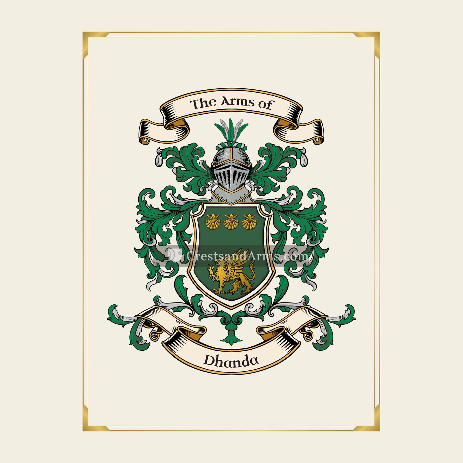 With gold border