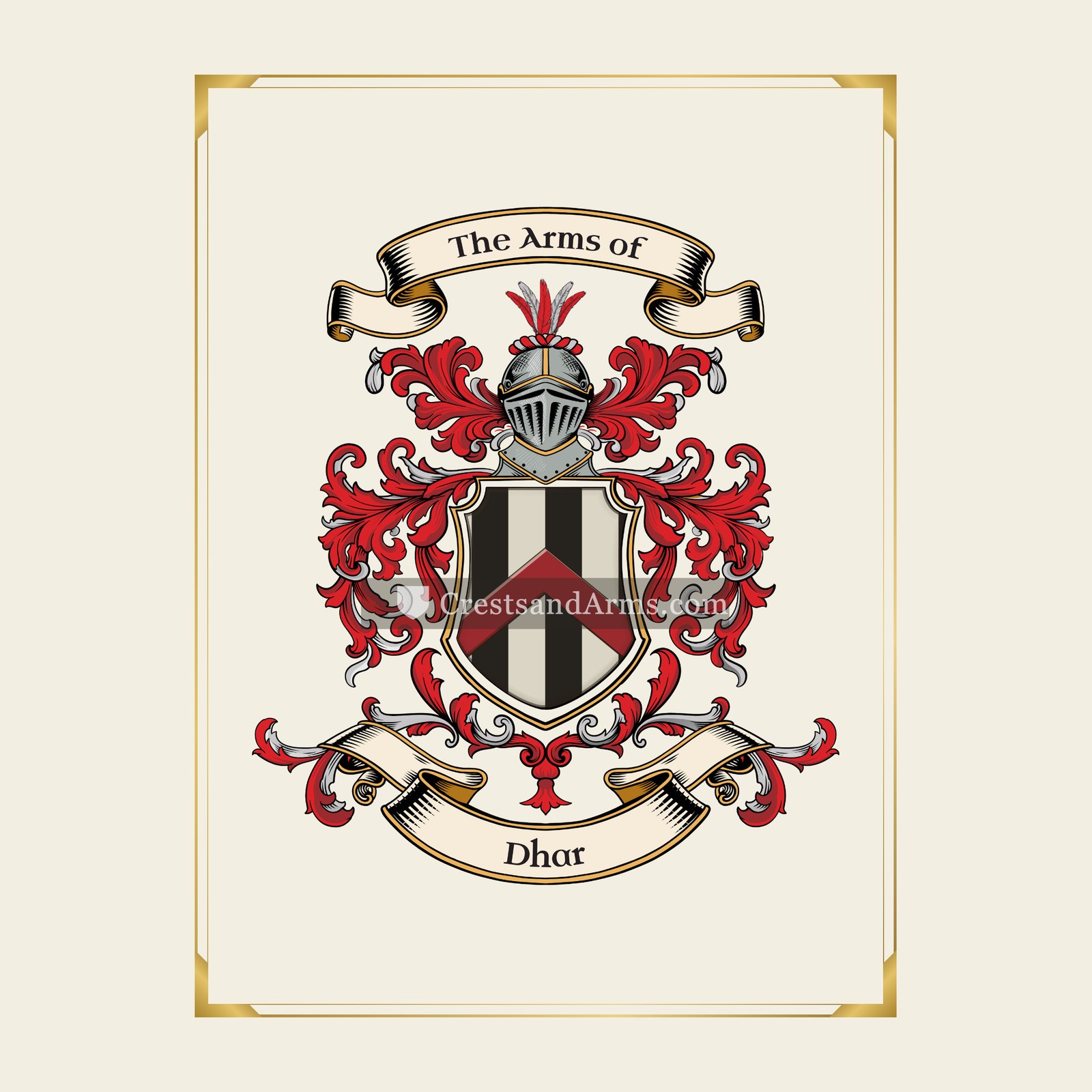 With gold border
