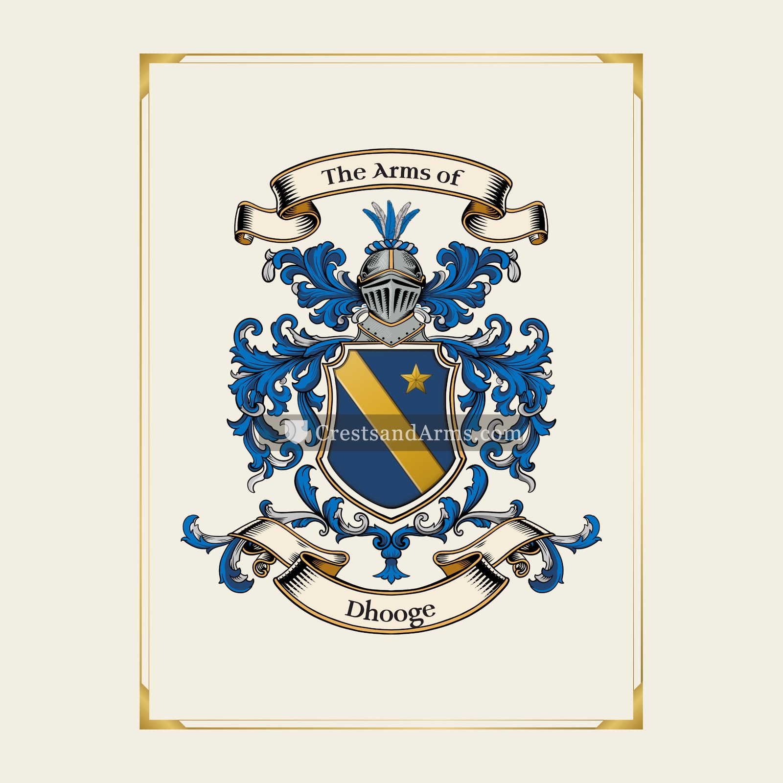 With gold border