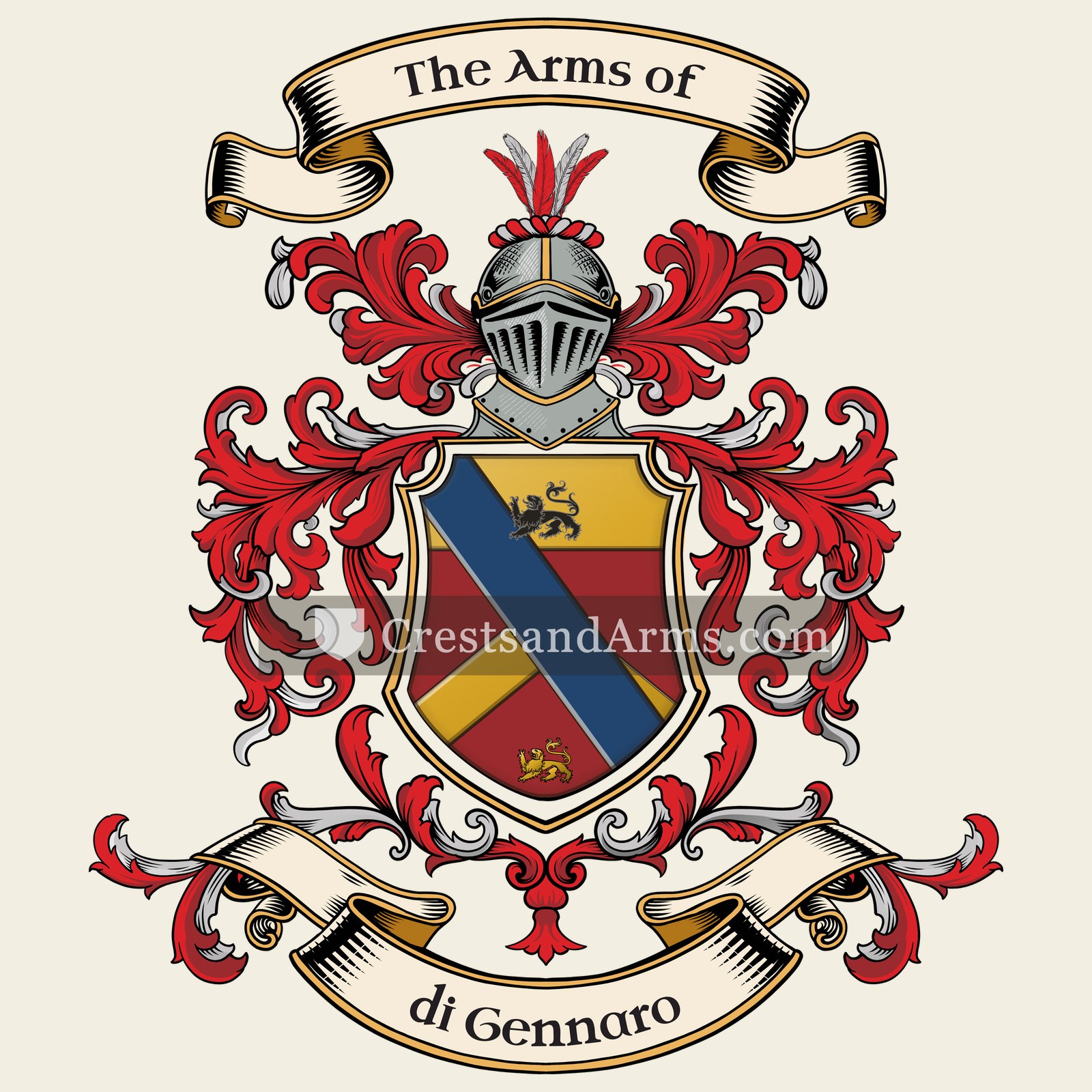 The di Gennaro coat of arms, drawn from the recorded blazon