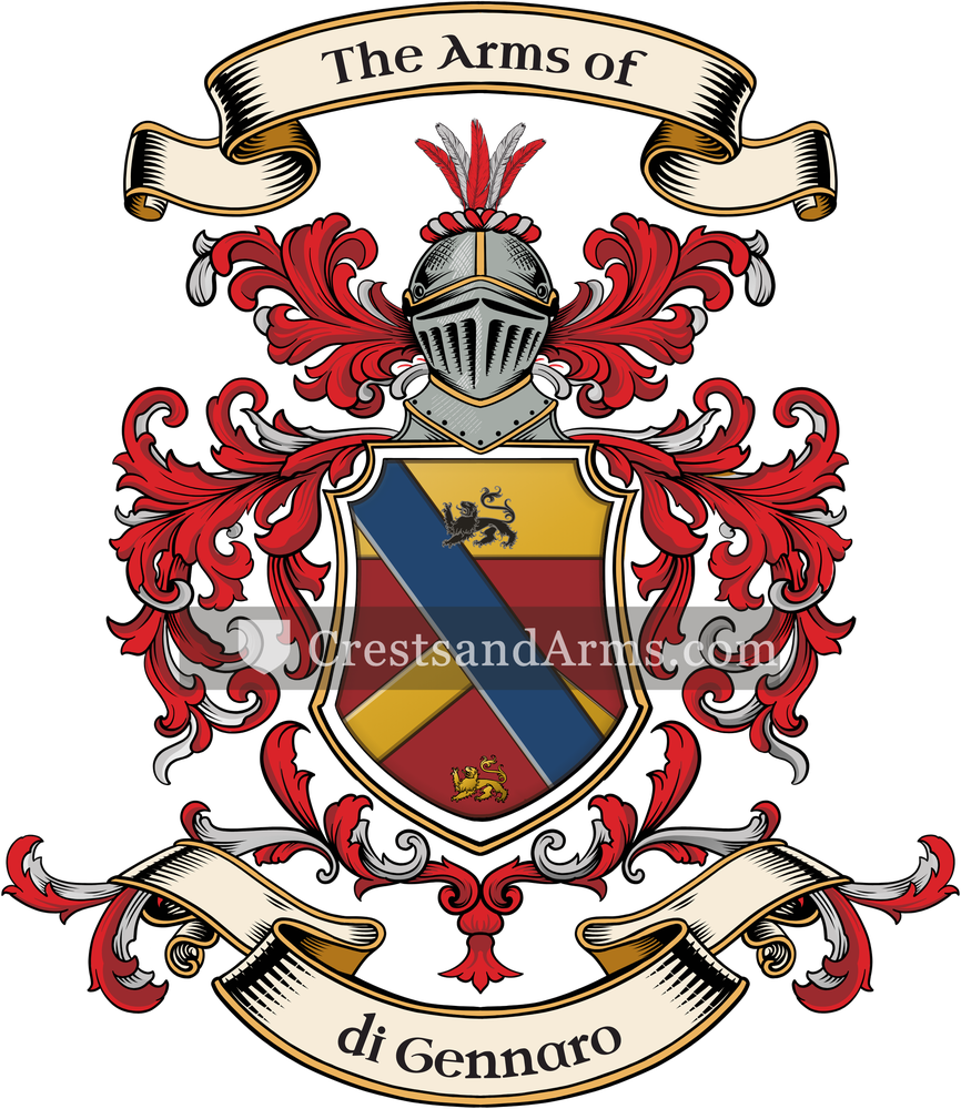 The di Gennaro coat of arms, drawn from the recorded blazon