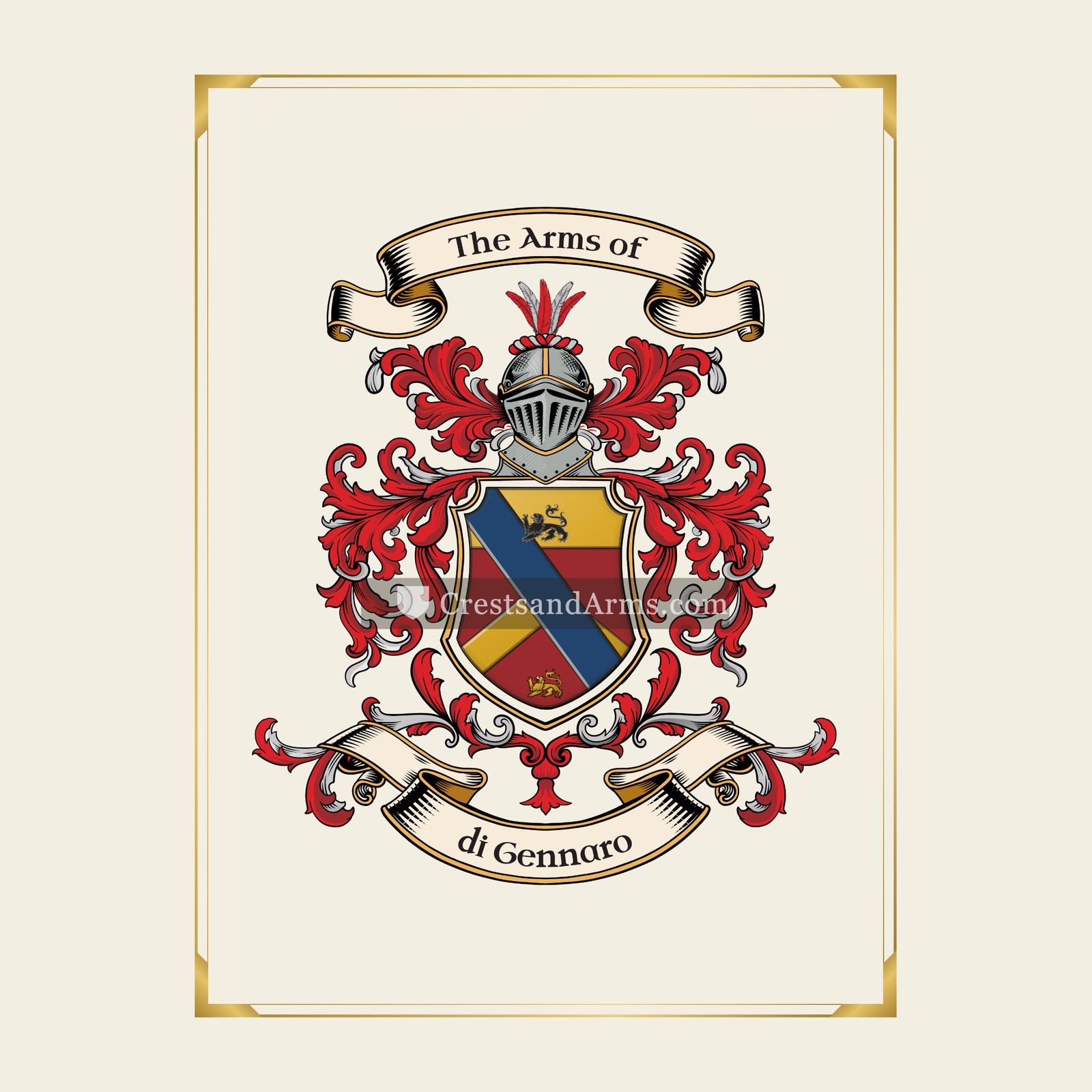 With gold border