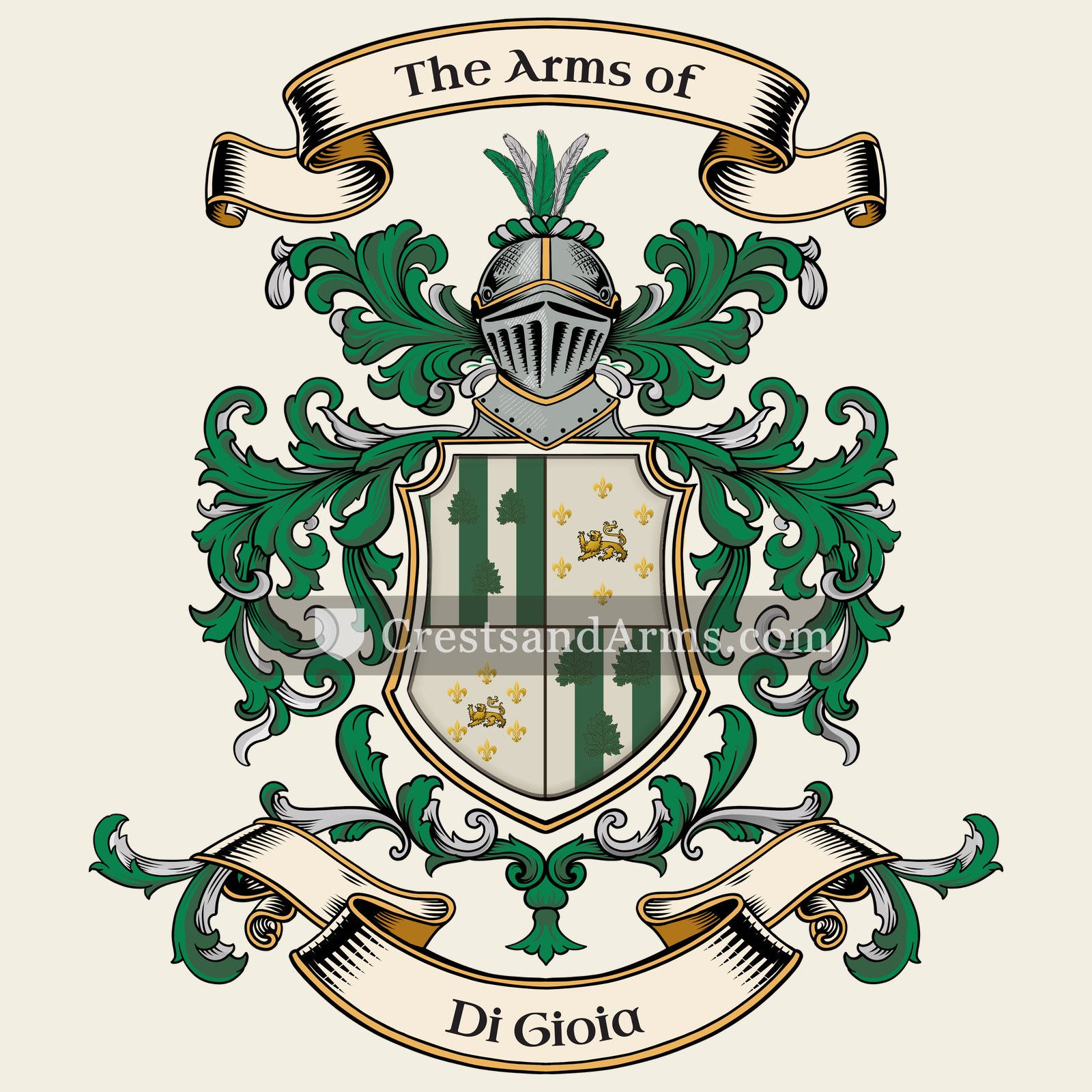 The Di Gioia coat of arms, drawn from the recorded blazon