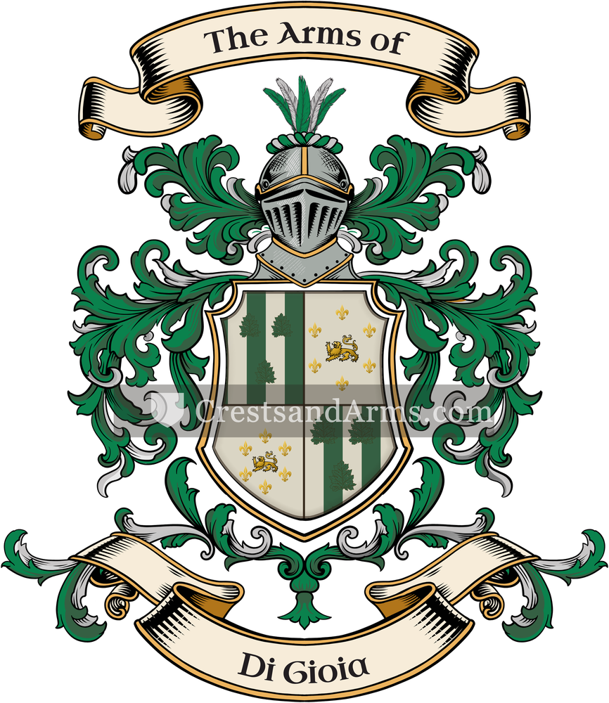 The Di Gioia coat of arms, drawn from the recorded blazon