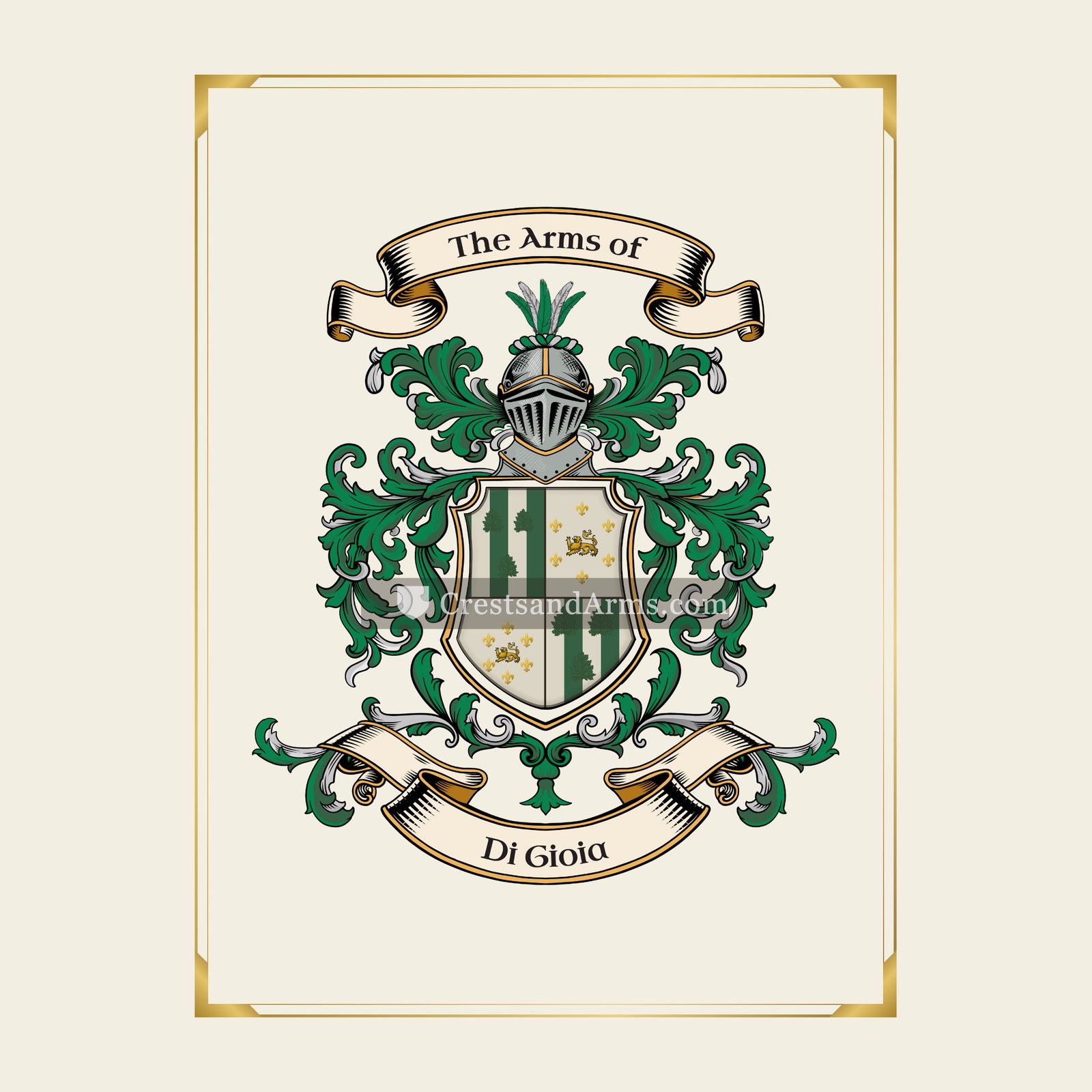 With gold border