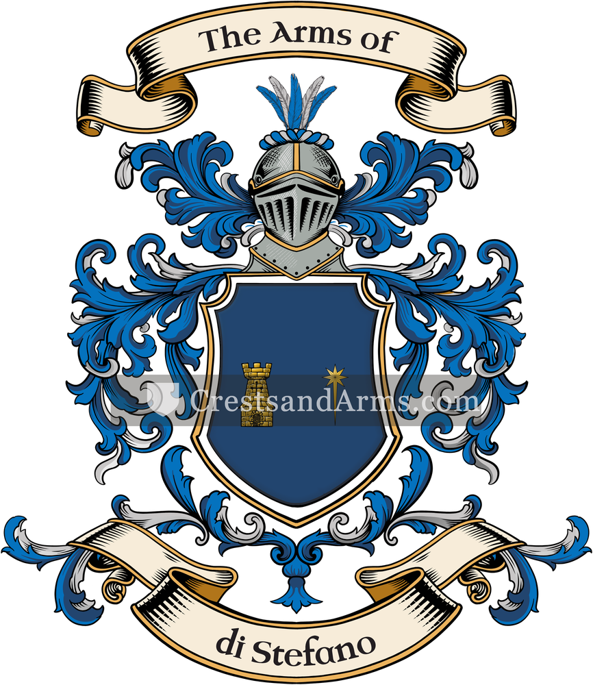 The di Stefano coat of arms, drawn from the recorded blazon