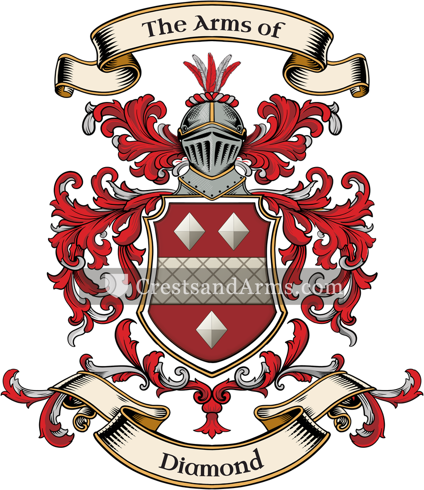 The Diamond coat of arms, drawn from the recorded blazon