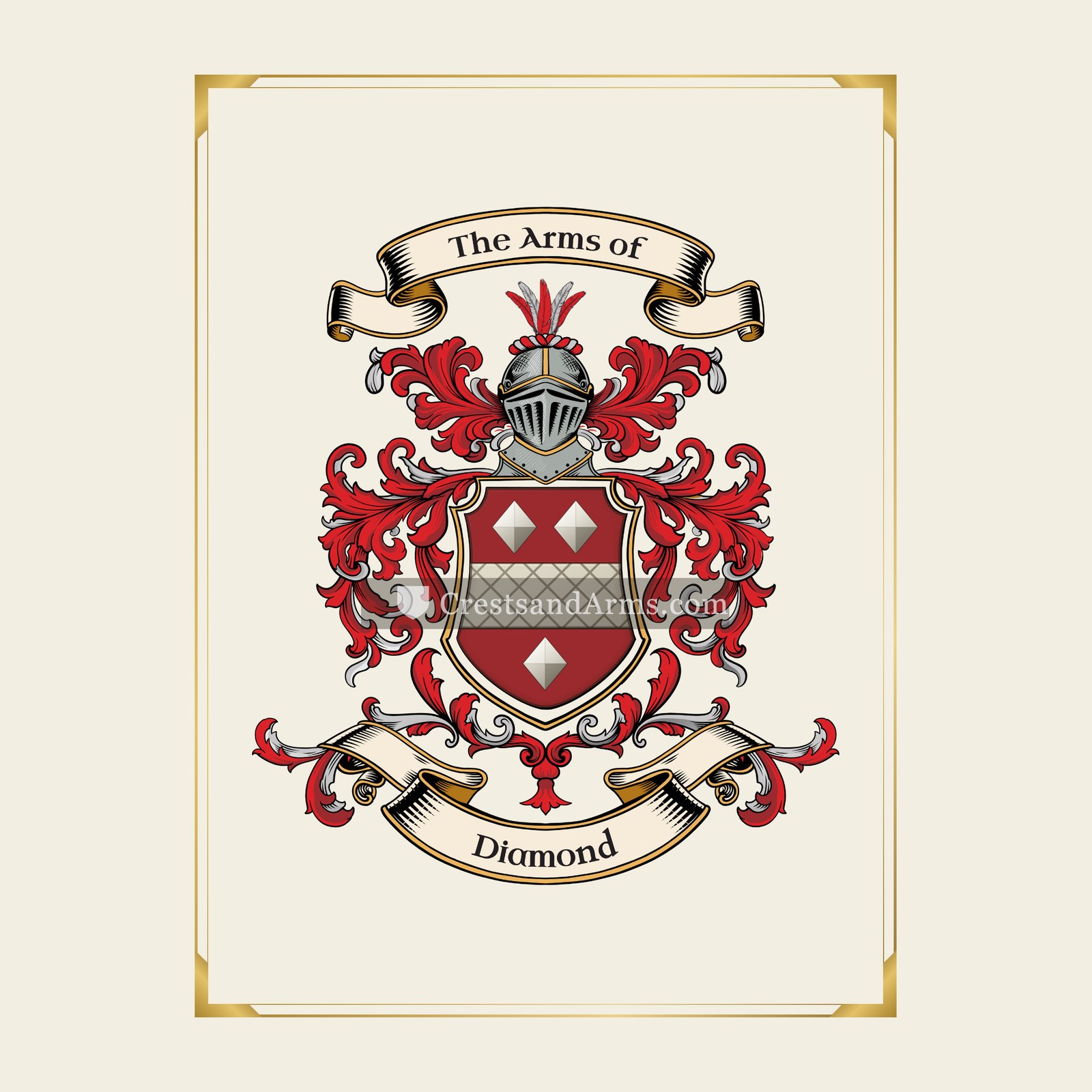 With gold border