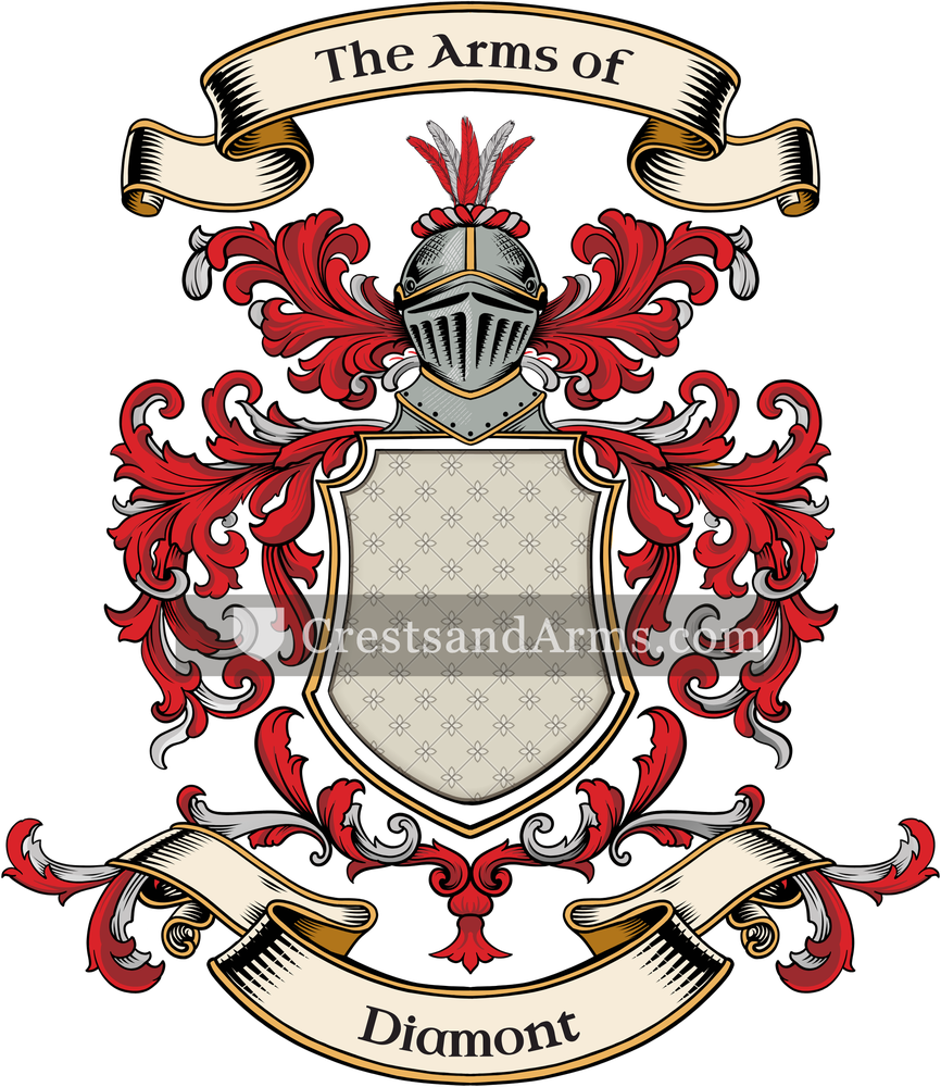 The Diamont coat of arms, drawn from the recorded blazon