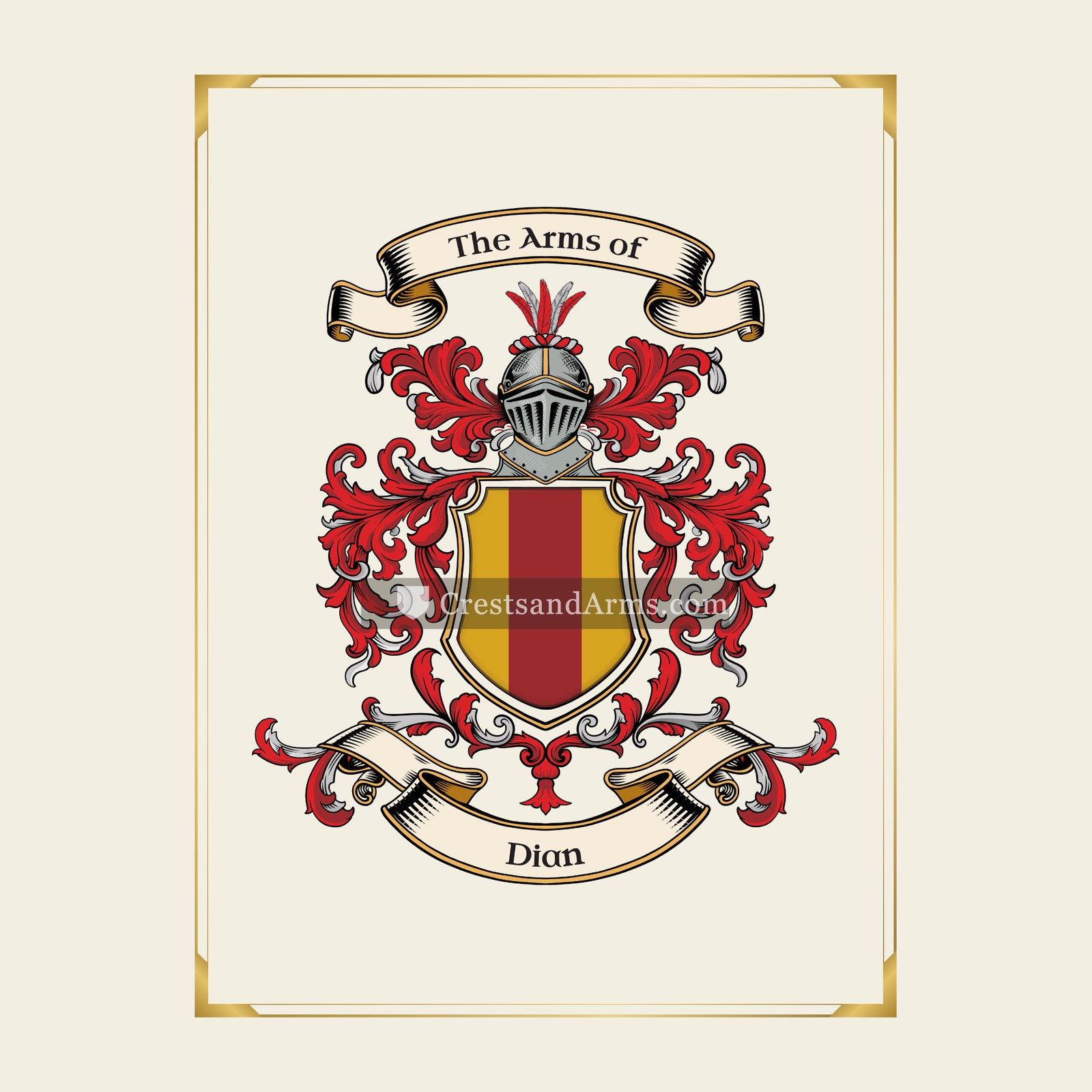 With gold border