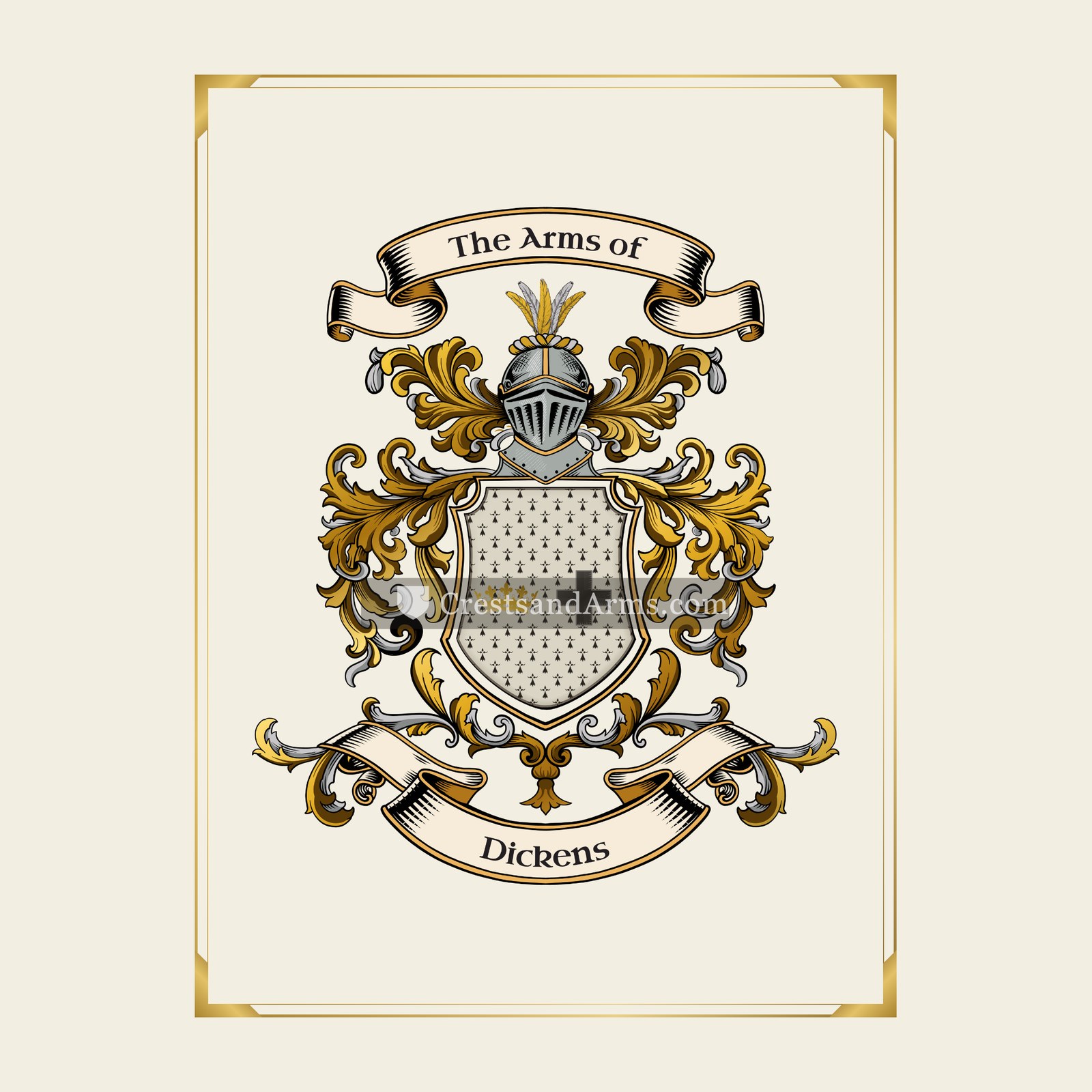 With gold border